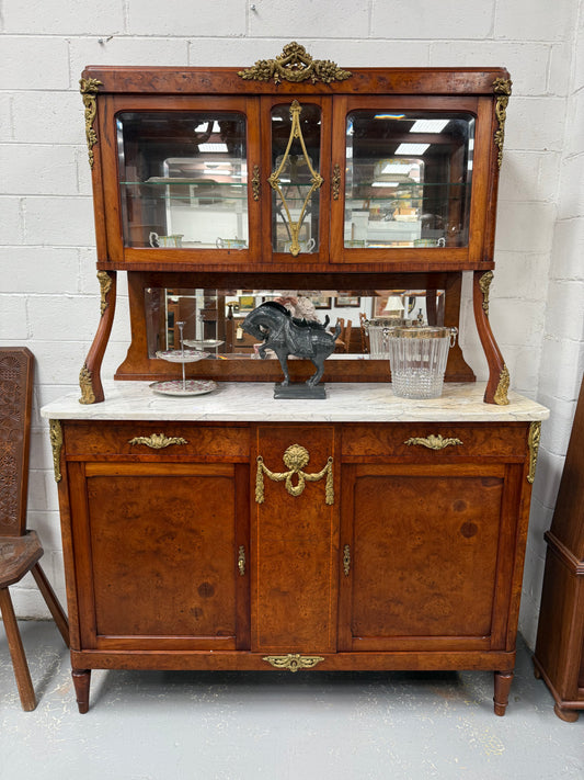 Stunning Belle Epoque French Marble Top Buffet/ Sideboard