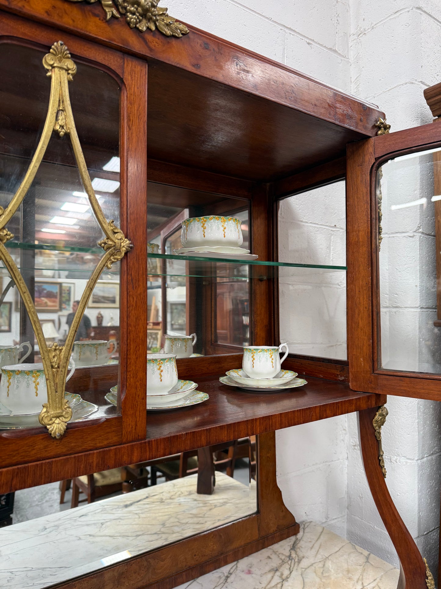 Stunning Belle Epoque French Marble Top Buffet/ Sideboard