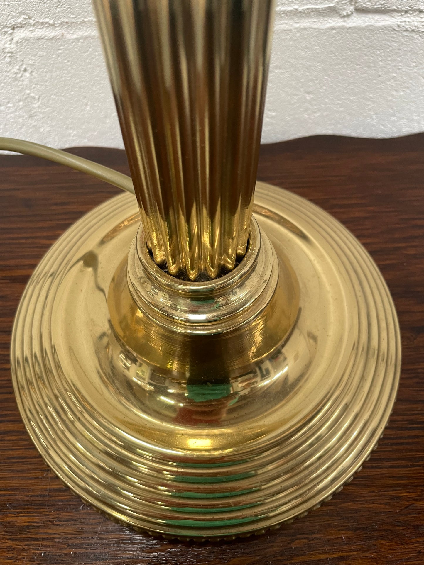 Vintage Brass Corinthian Column Electrified Table Lamp