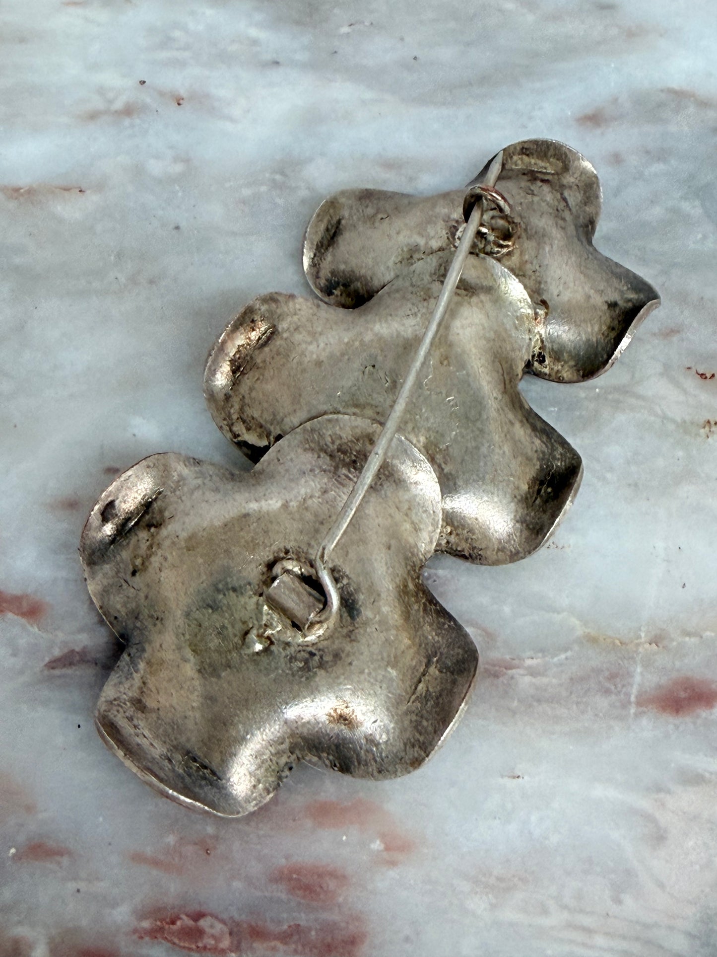 Silver Tone Modernist Brooch Circ: 1960's