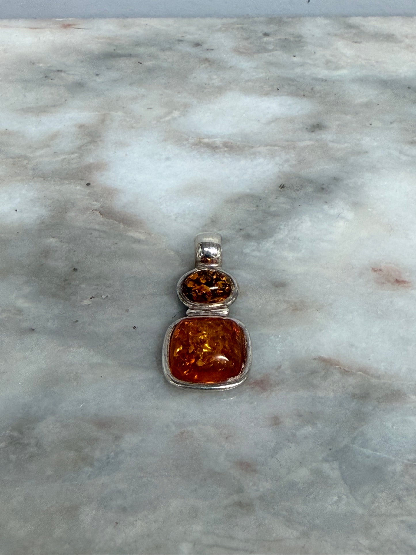 Charming Silver and Baltic Amber Pendant