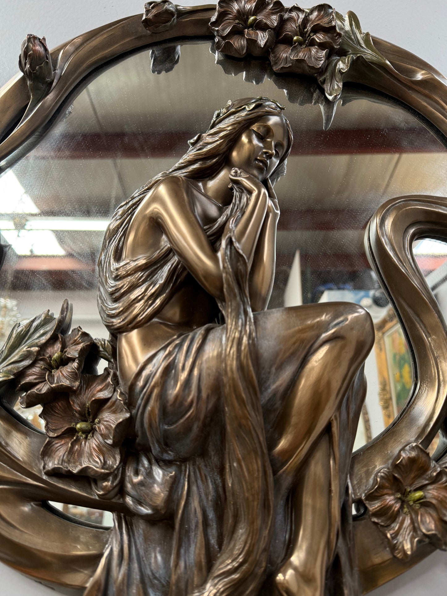 Charming Vintage Art Nouveau Style Mirror