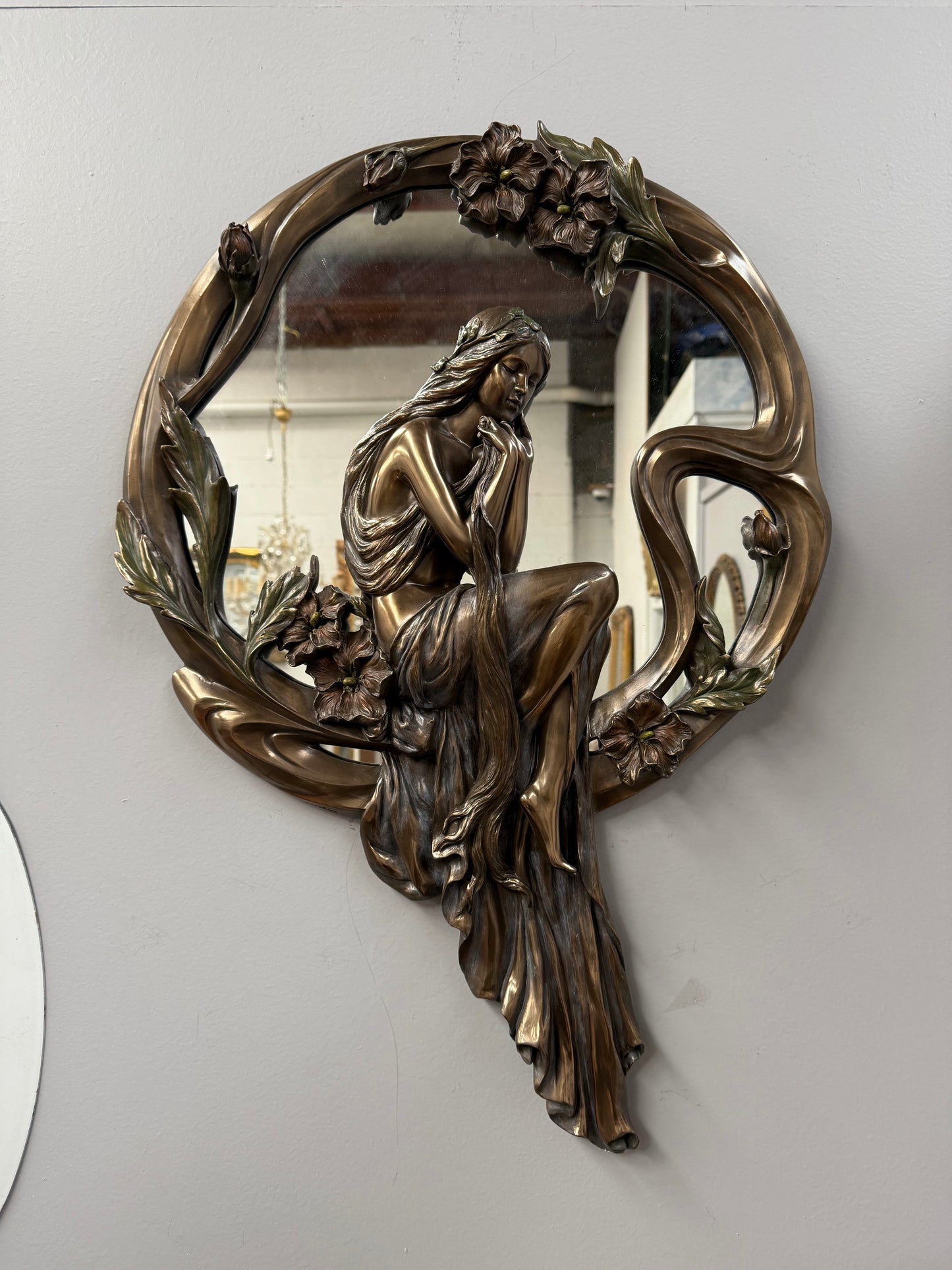 Charming Vintage Art Nouveau Style Mirror