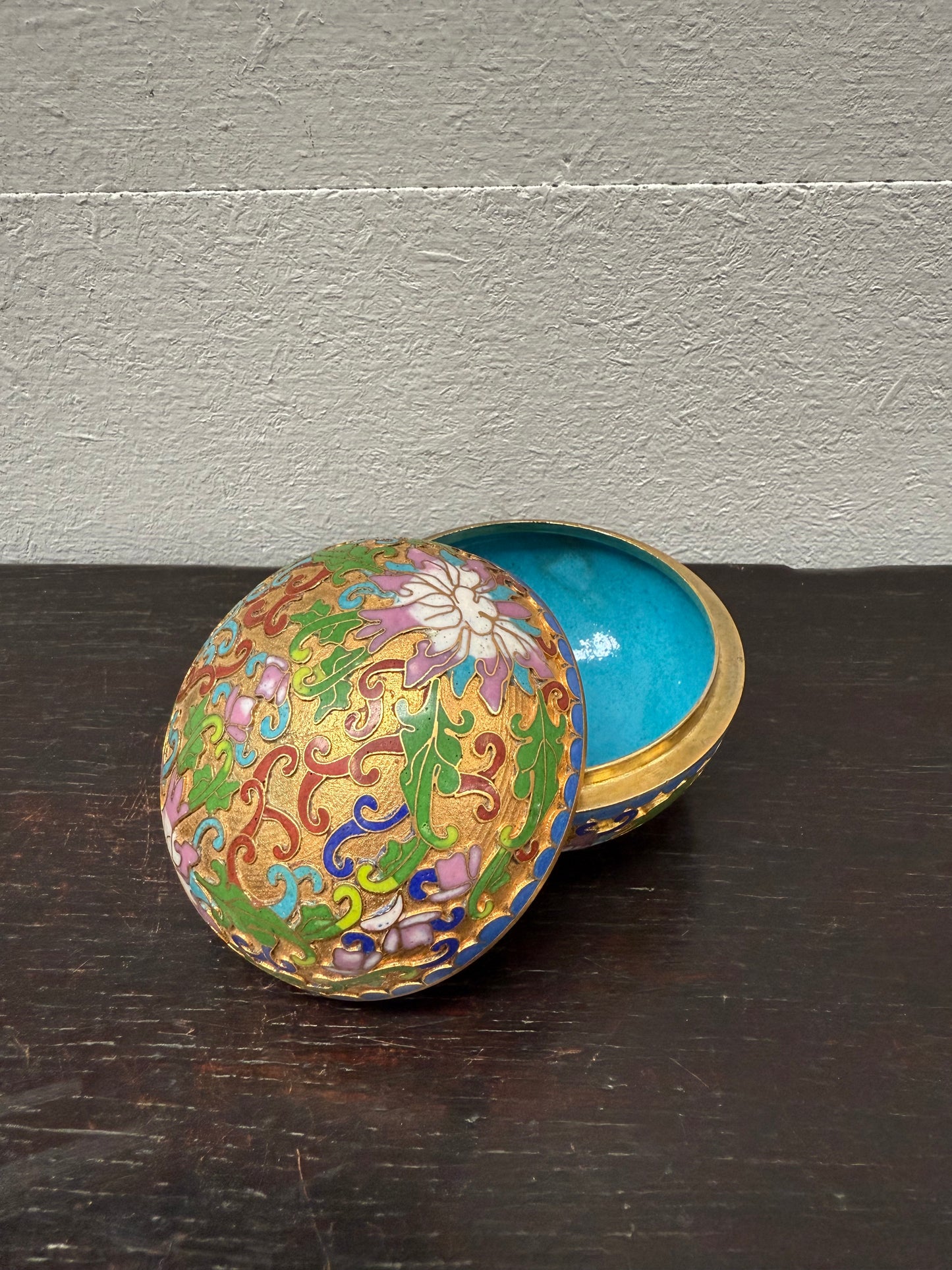 Pretty Vintage Chinese Cloisonne Trinket Box