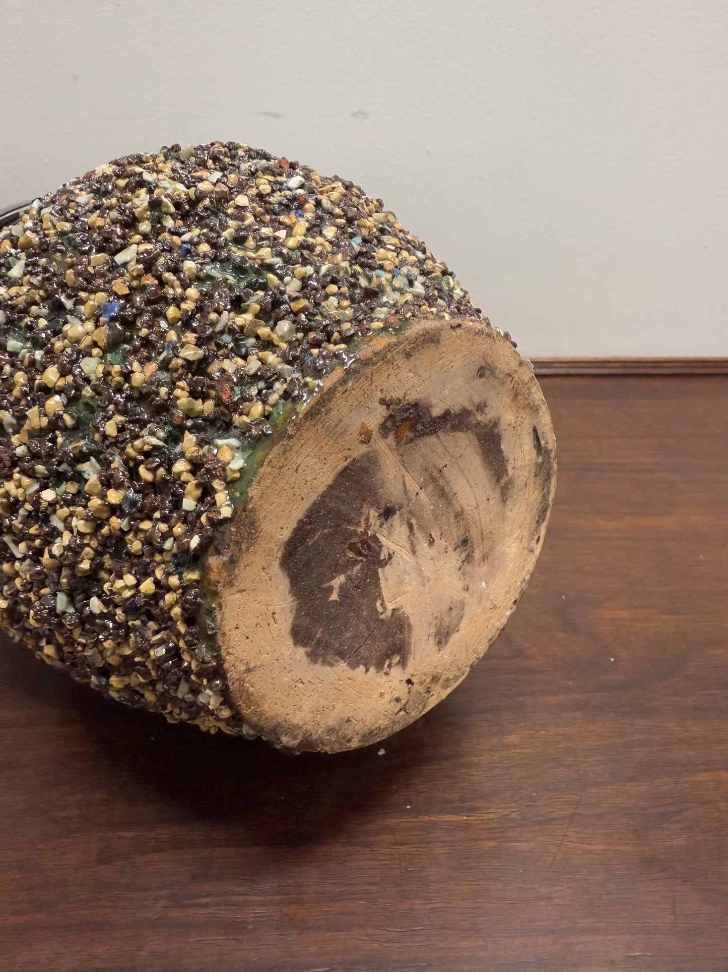 Antique French Majolica Handled Vase