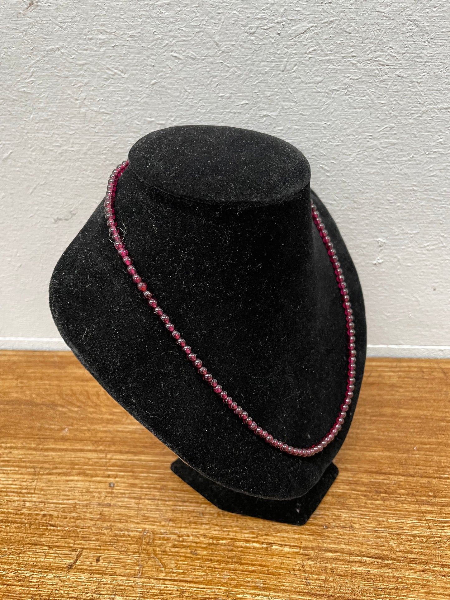 Antique Silver & Garnet Bead Necklace