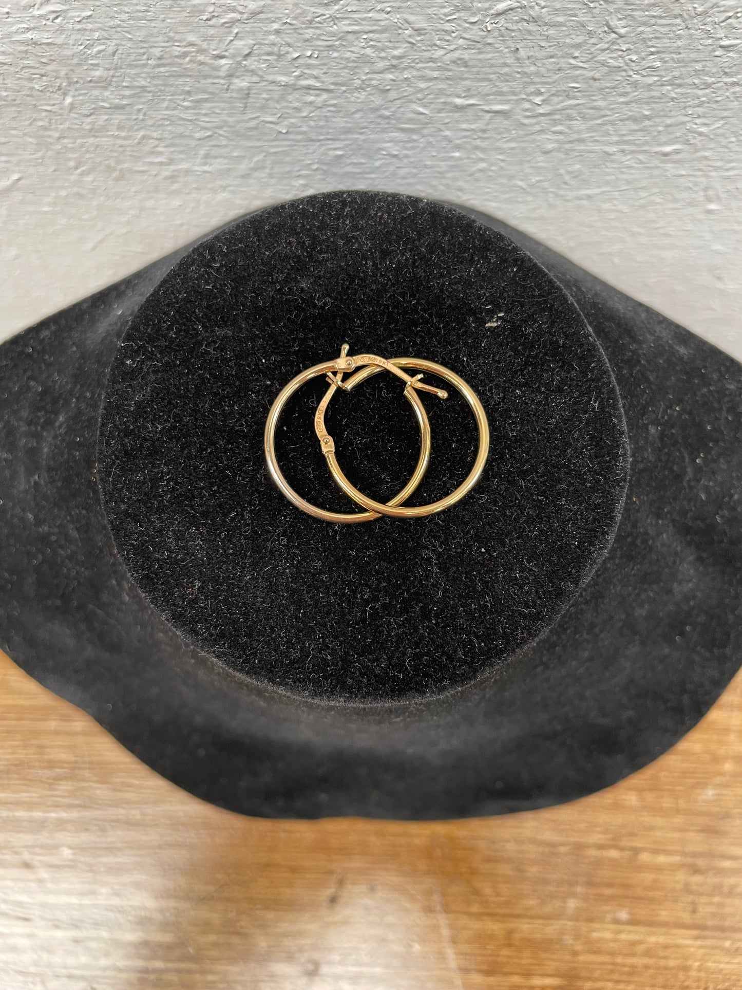 Pair Of Vintage 9 Carat Over Silver Hoop Earrings