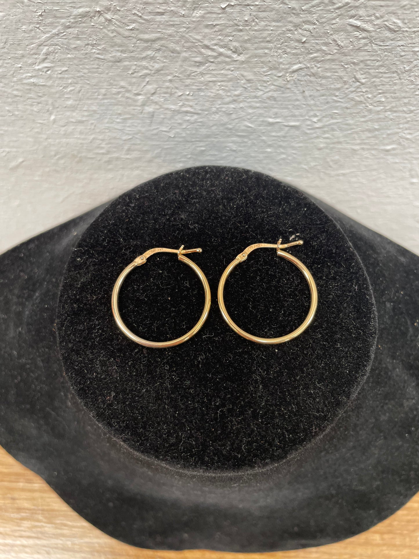 Pair Of Vintage 9 Carat Over Silver Hoop Earrings