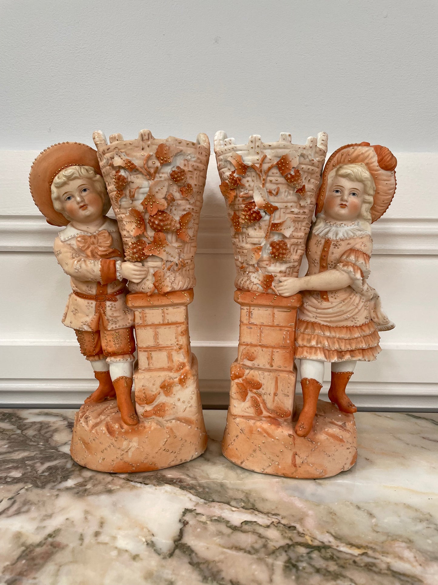 Pair of Late Victorian Bisque Figures