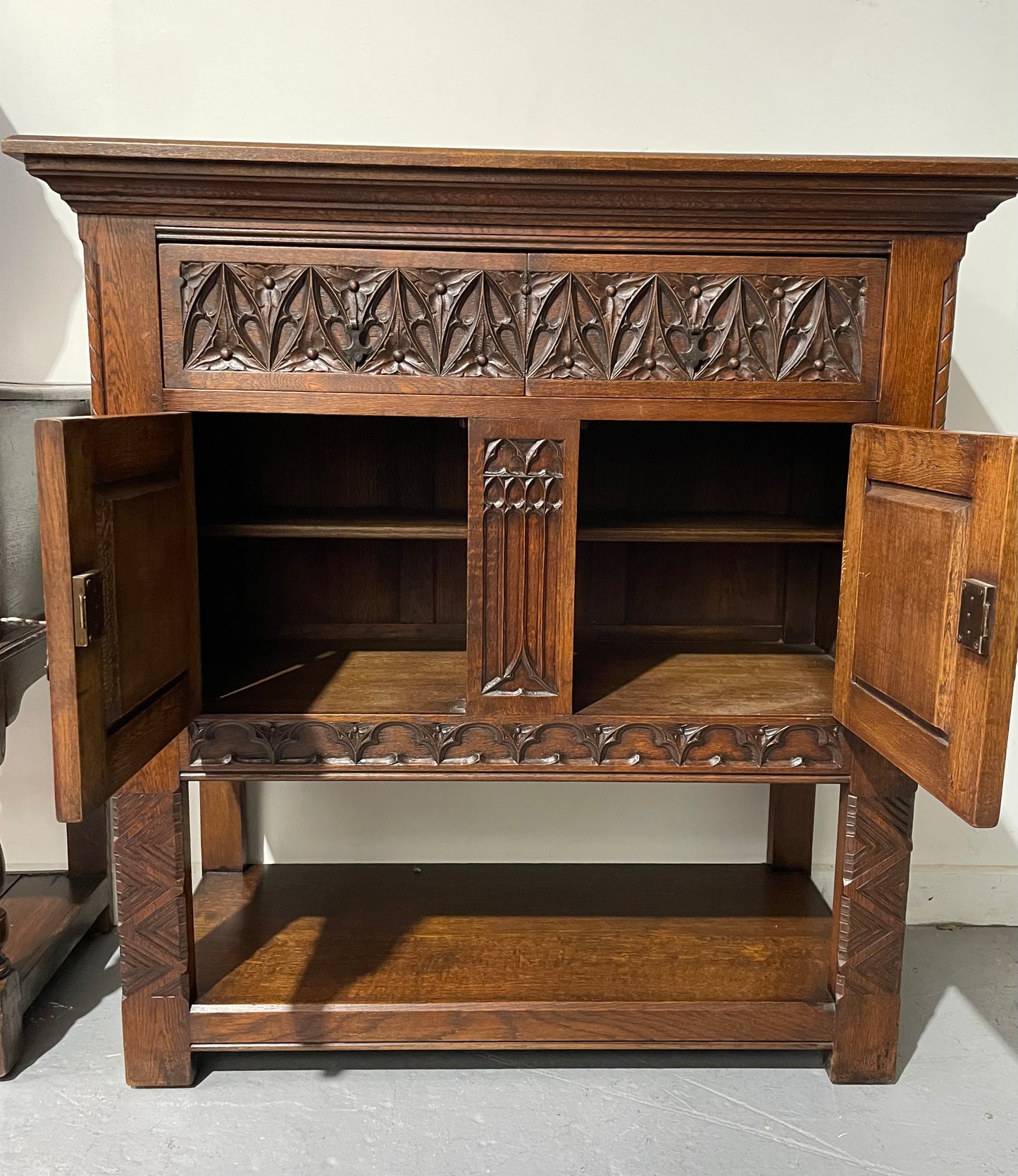French Oak Gothic Style Buffet