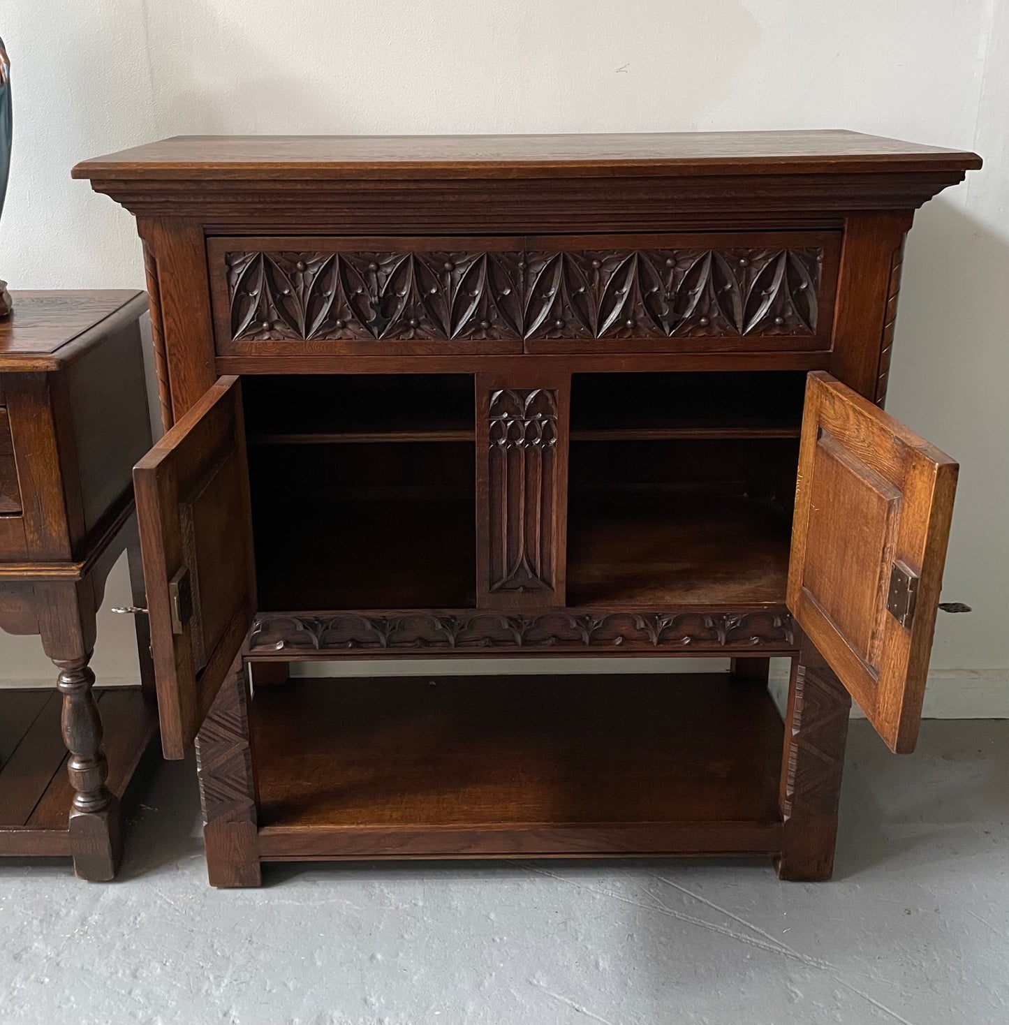 French Oak Gothic Style Buffet