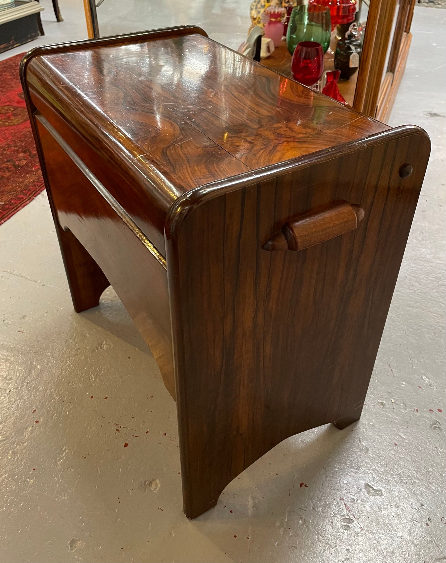 Lovely Figured Walnut Piano/Sewing Stool