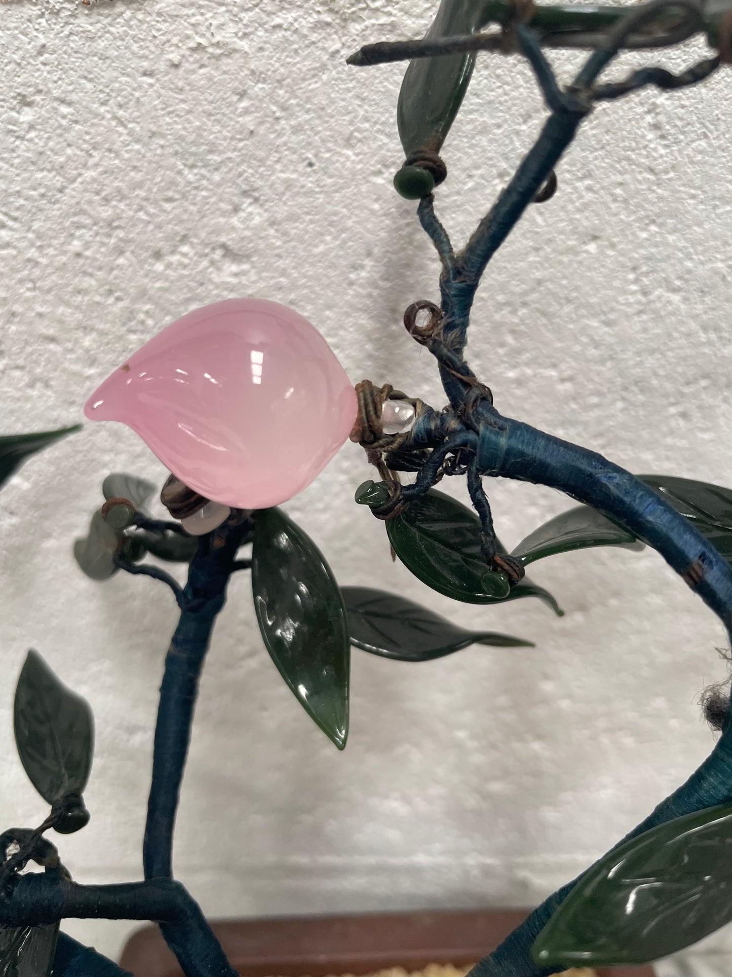 Vintage Glass Cherry Blossom Bonsai Tree in Pot