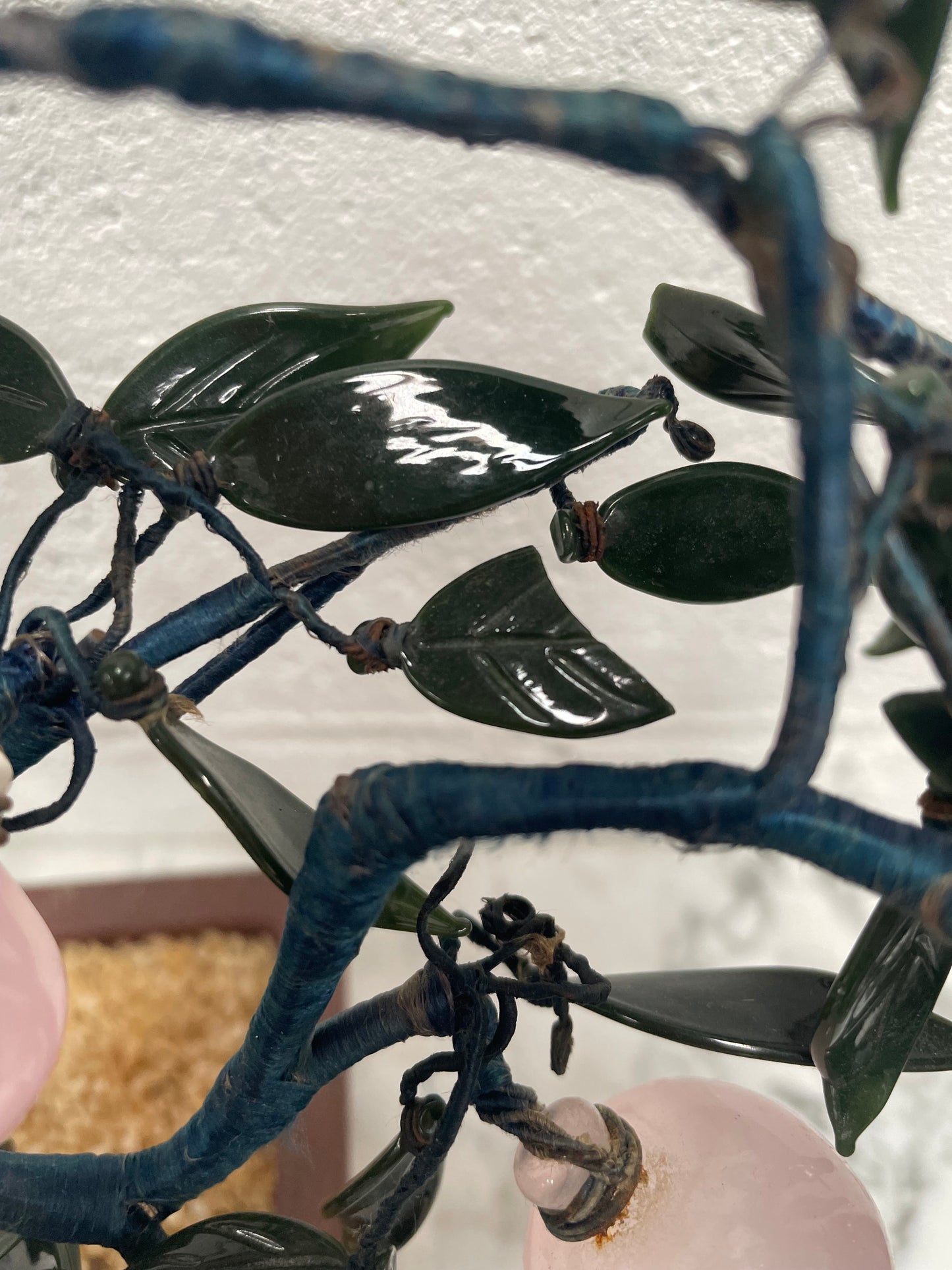 Vintage Glass Cherry Blossom Bonsai Tree in Pot