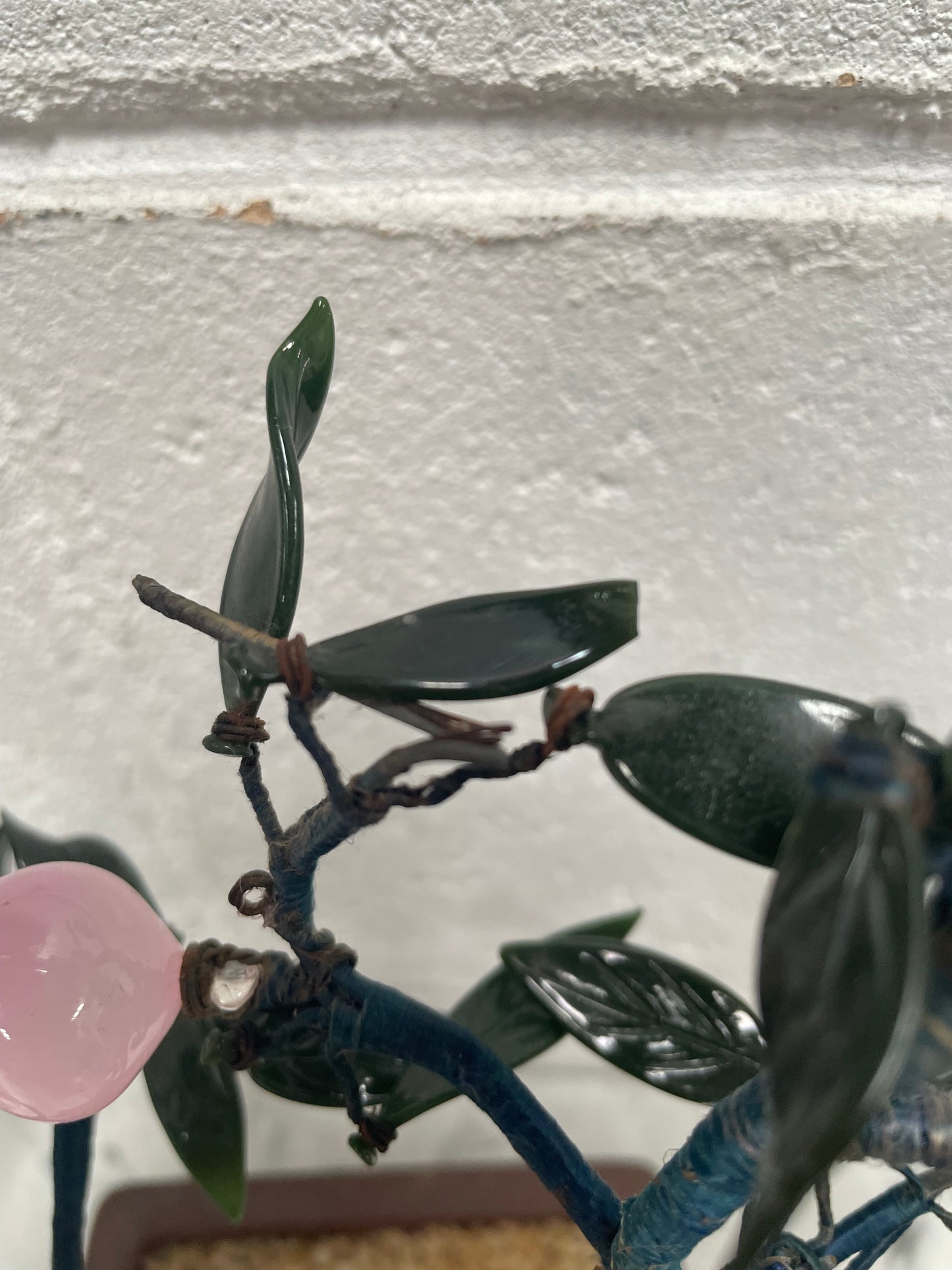 Vintage Glass Cherry Blossom Bonsai Tree in Pot