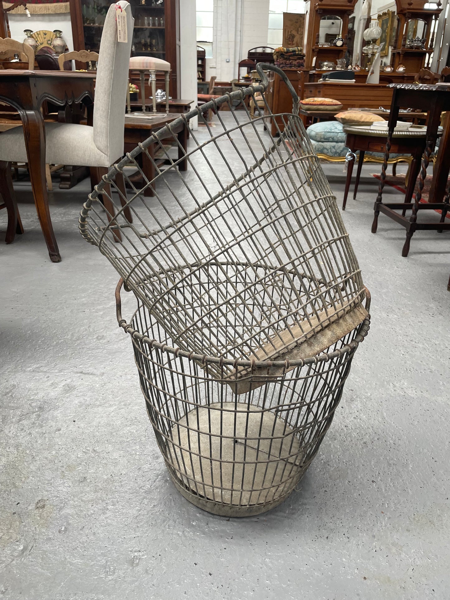 Large French Wire Harvesting Basket