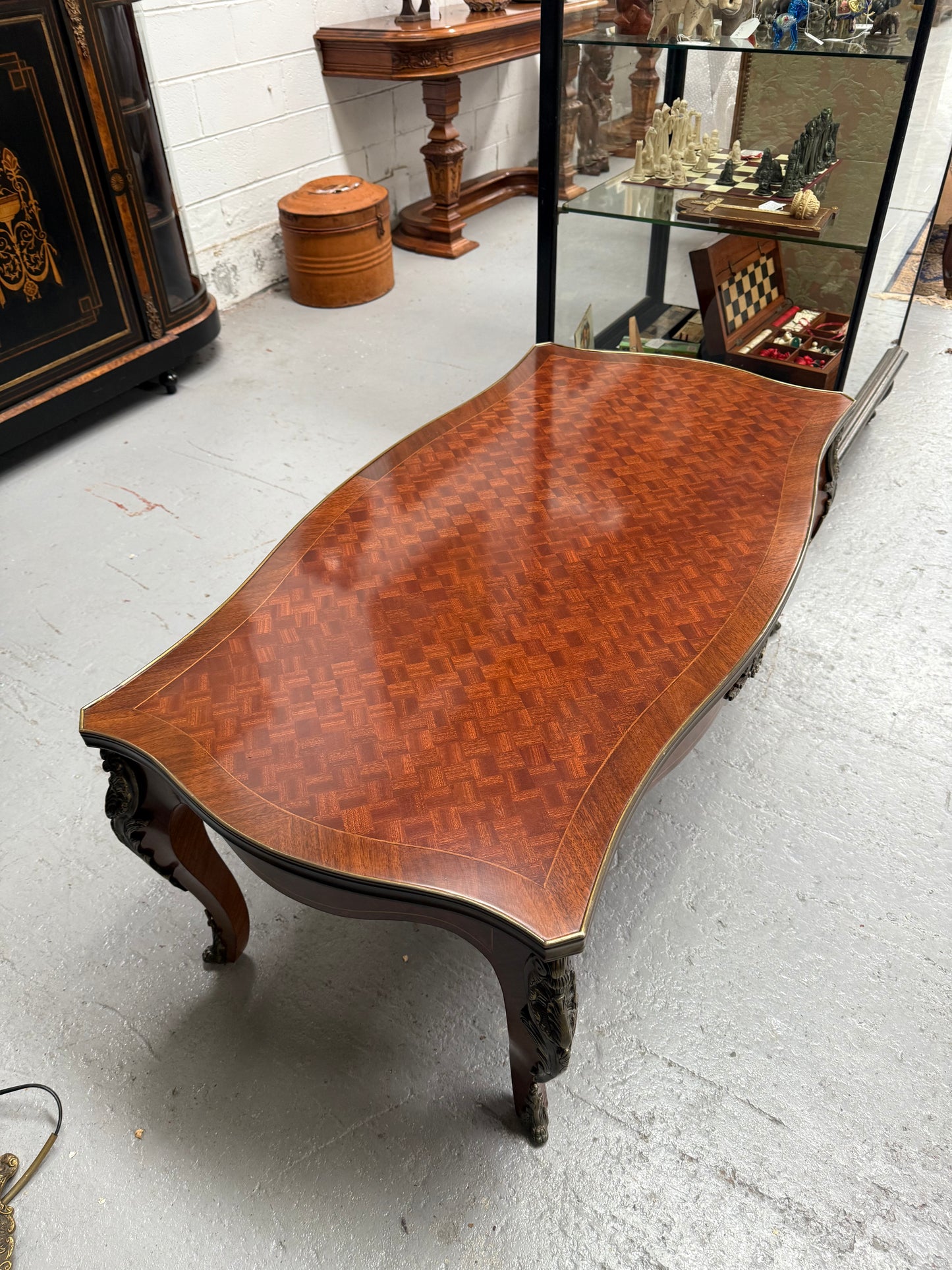Louis XV Style Parquetry Top Coffee Table