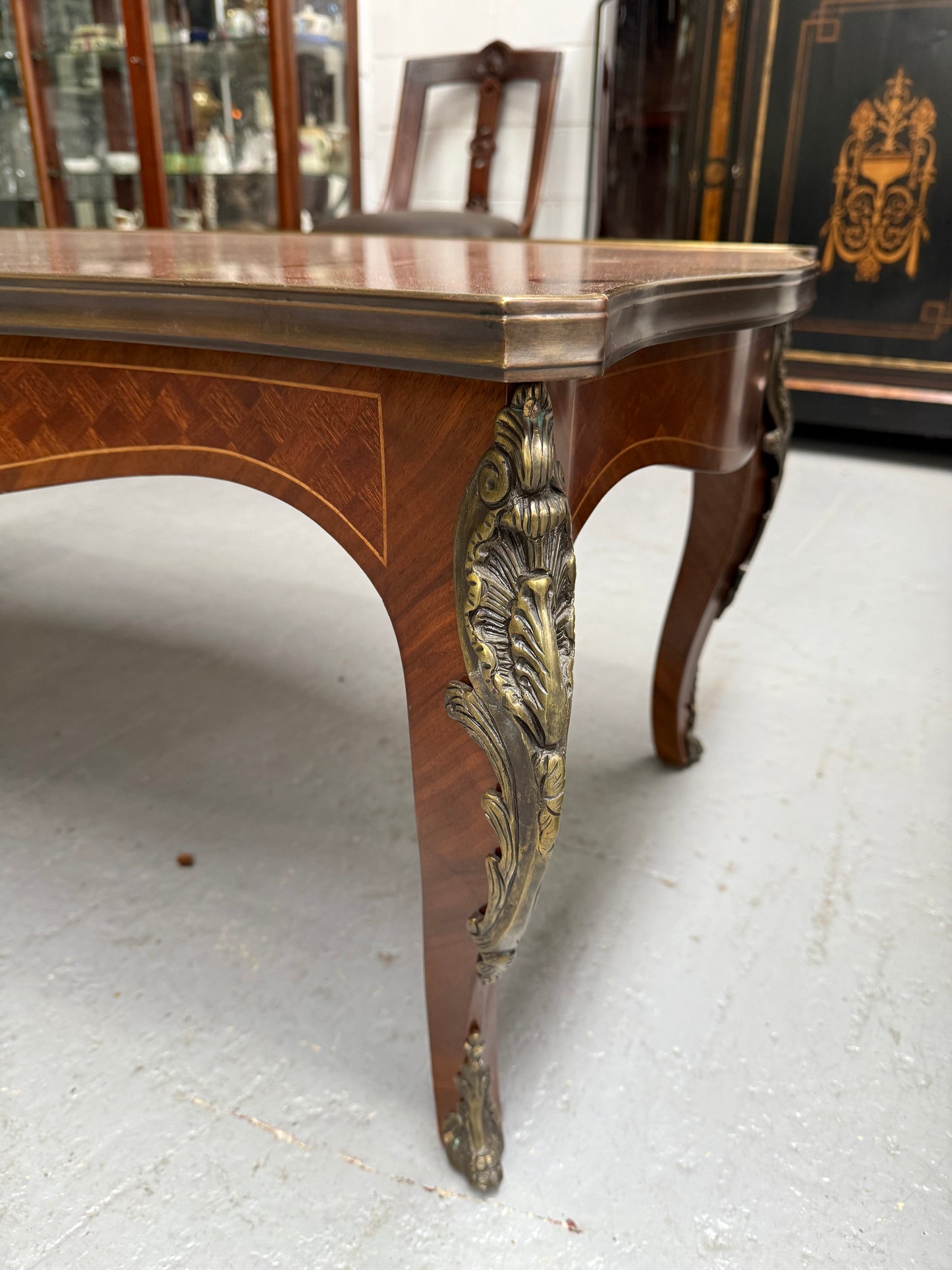 Louis XV Style Parquetry Top Coffee Table
