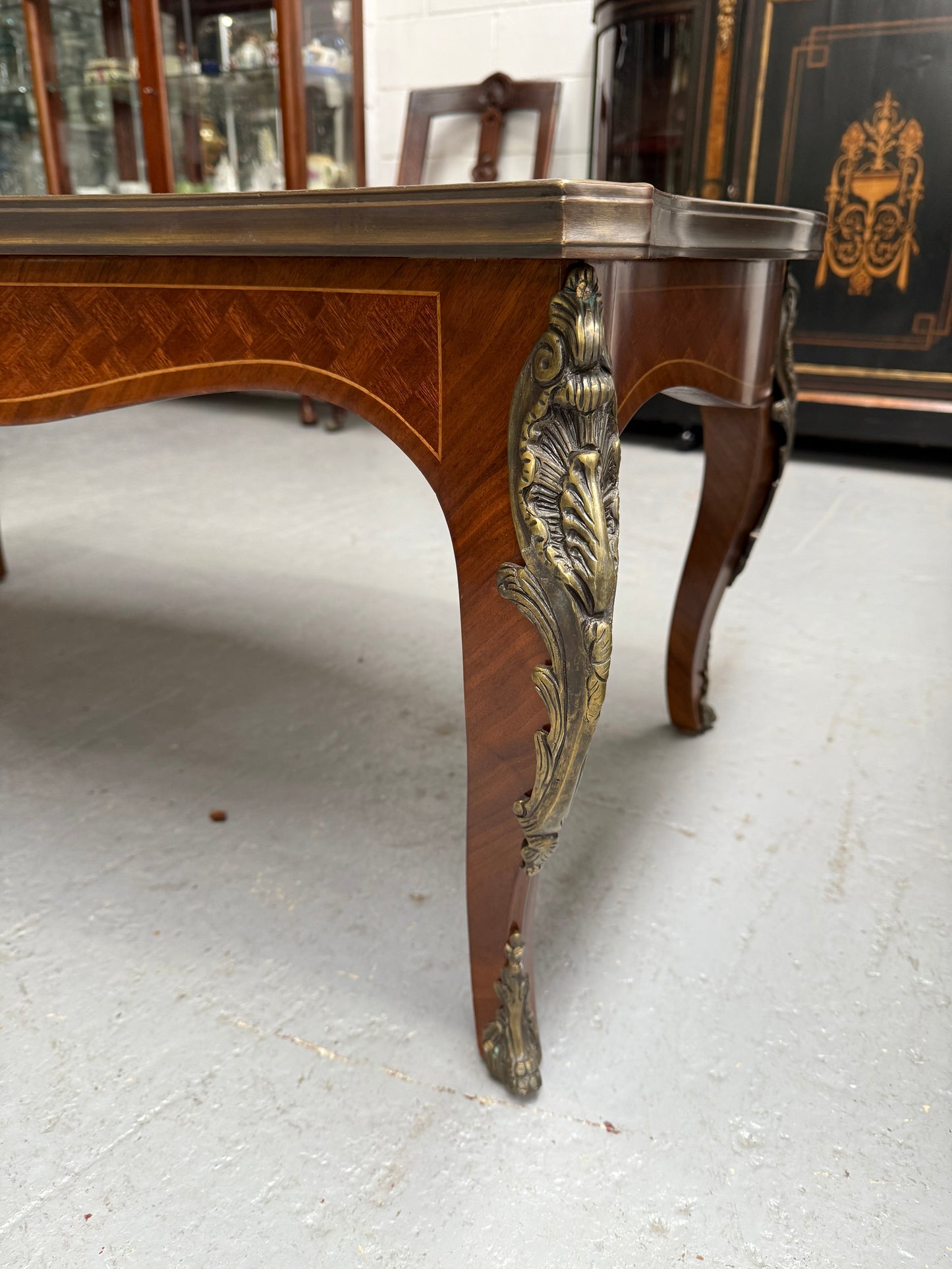 Louis XV Style Parquetry Top Coffee Table
