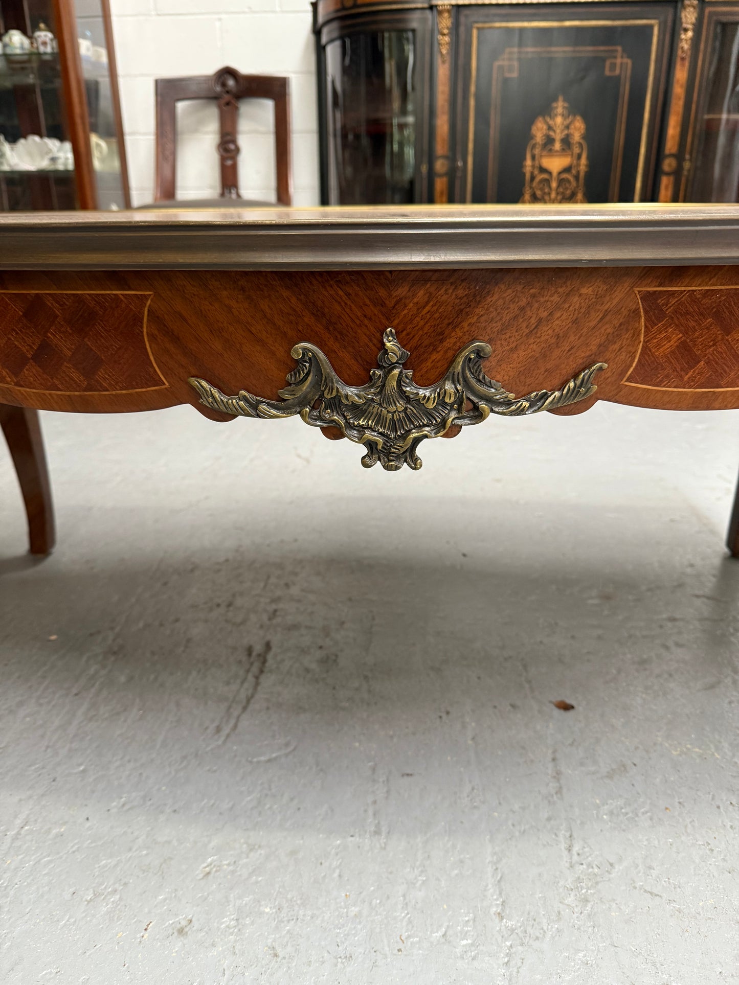 Louis XV Style Parquetry Top Coffee Table