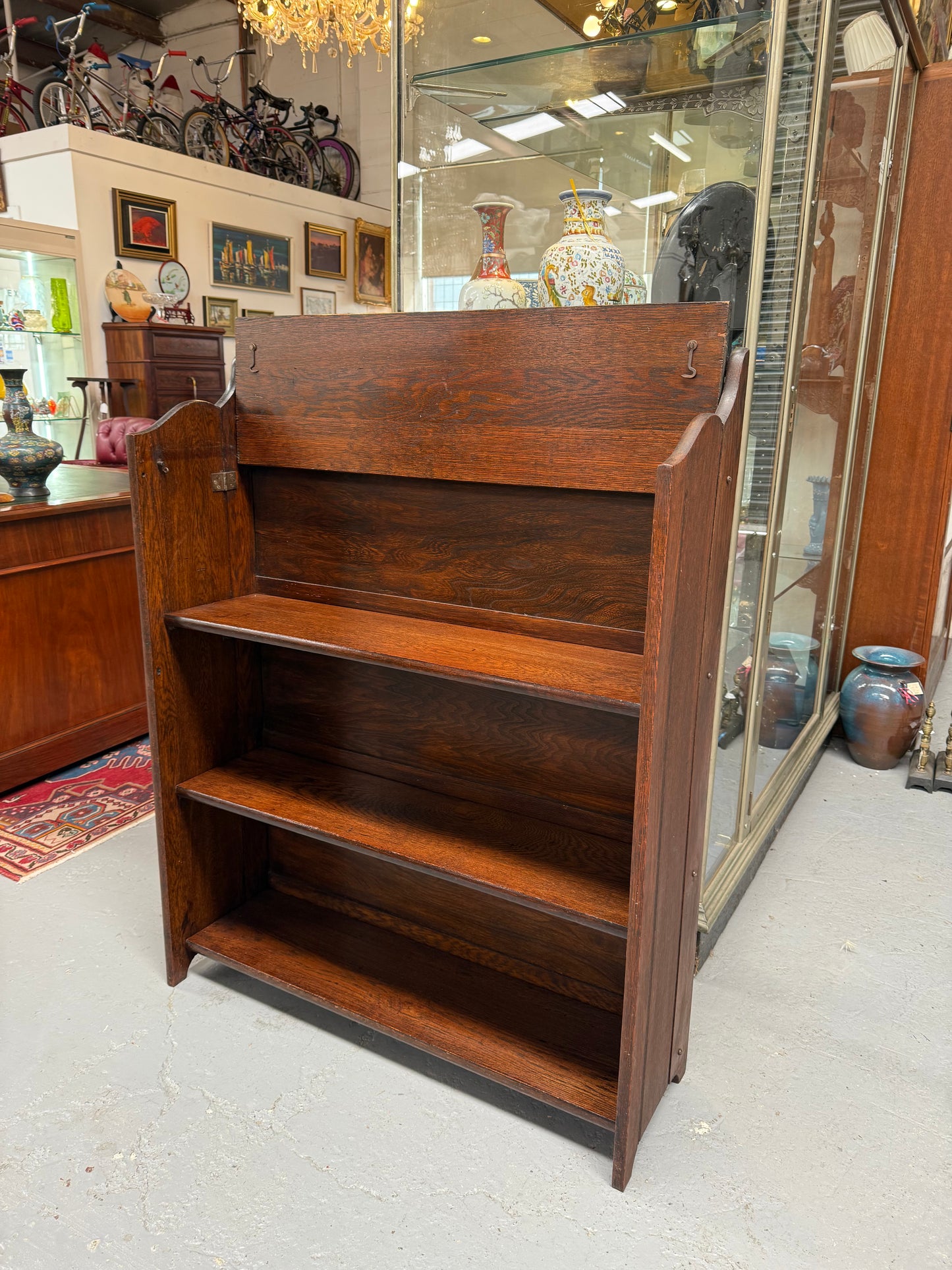 Arts and Crafts Freestanding Oak Open face Bookcase