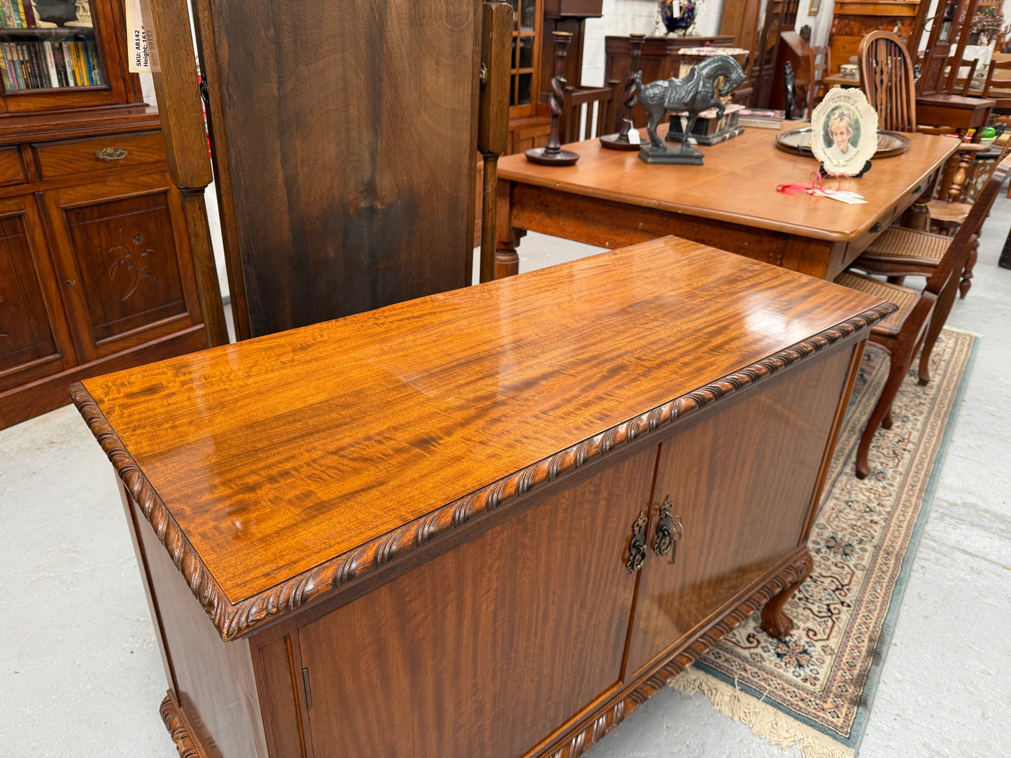 Mahogany Chippendale Style TV Cabinet