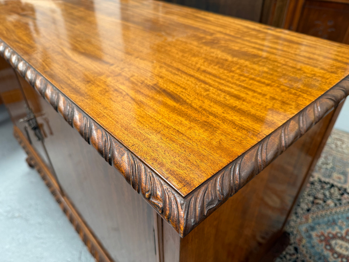 Mahogany Chippendale Style TV Cabinet