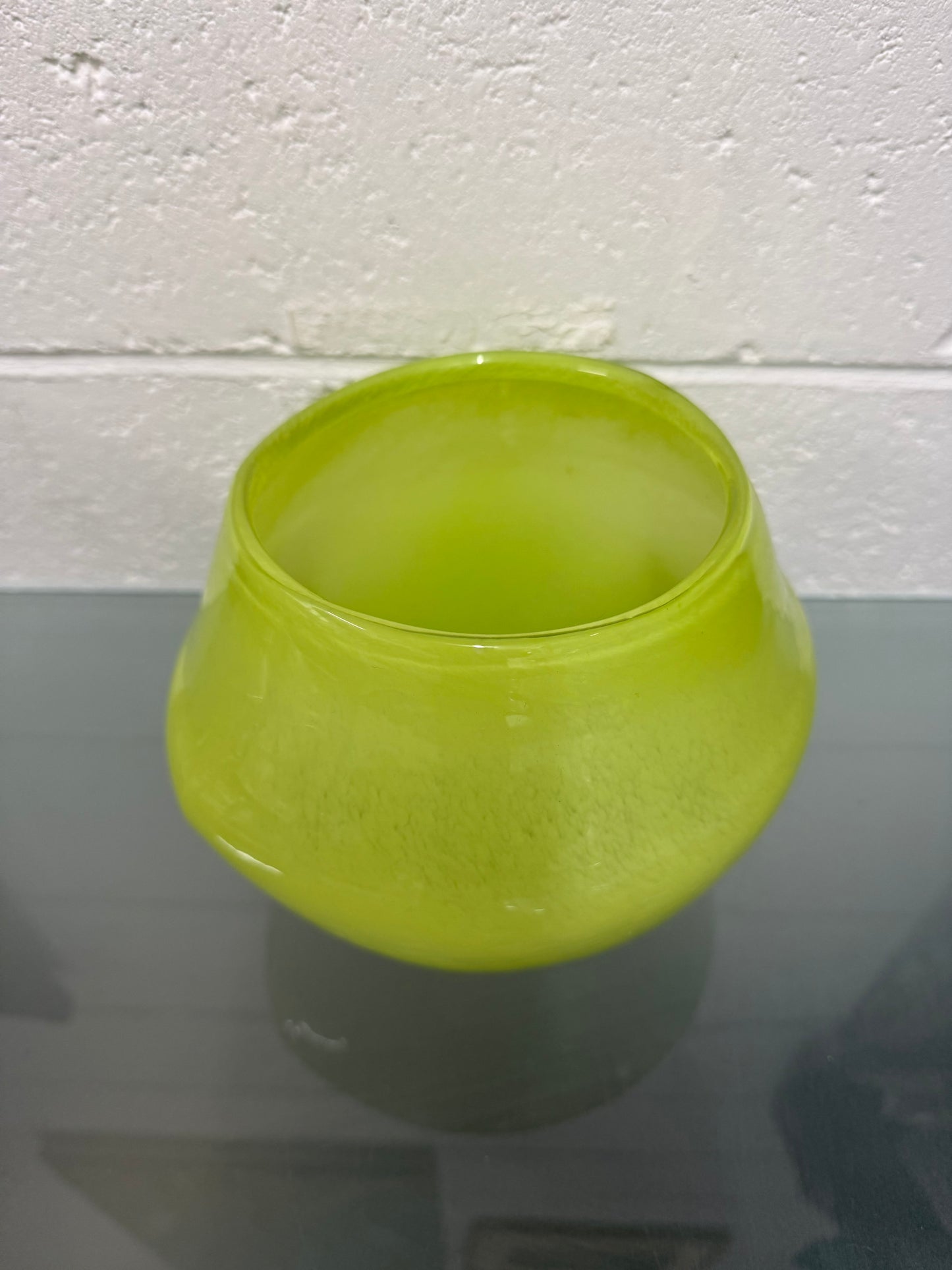 Lime Green Vintage Art Glass Vase