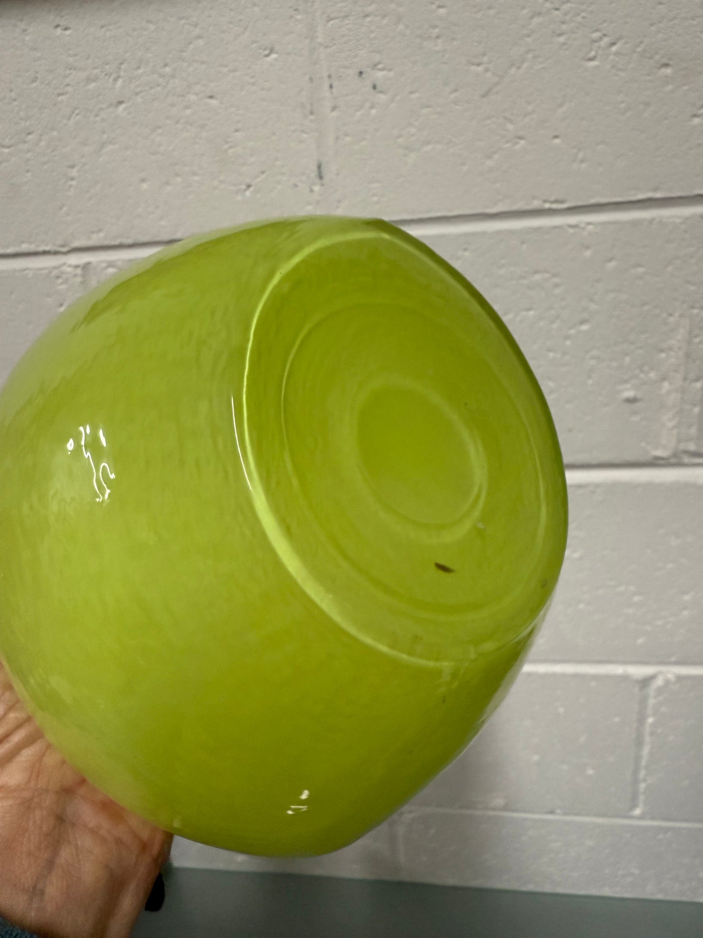 Lime Green Vintage Art Glass Vase