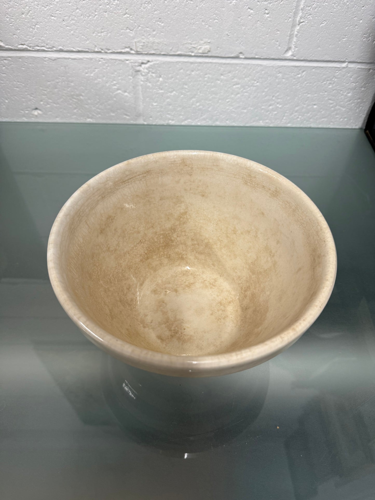 Antique Hoffman Pottery Blue & White Banded Bowl