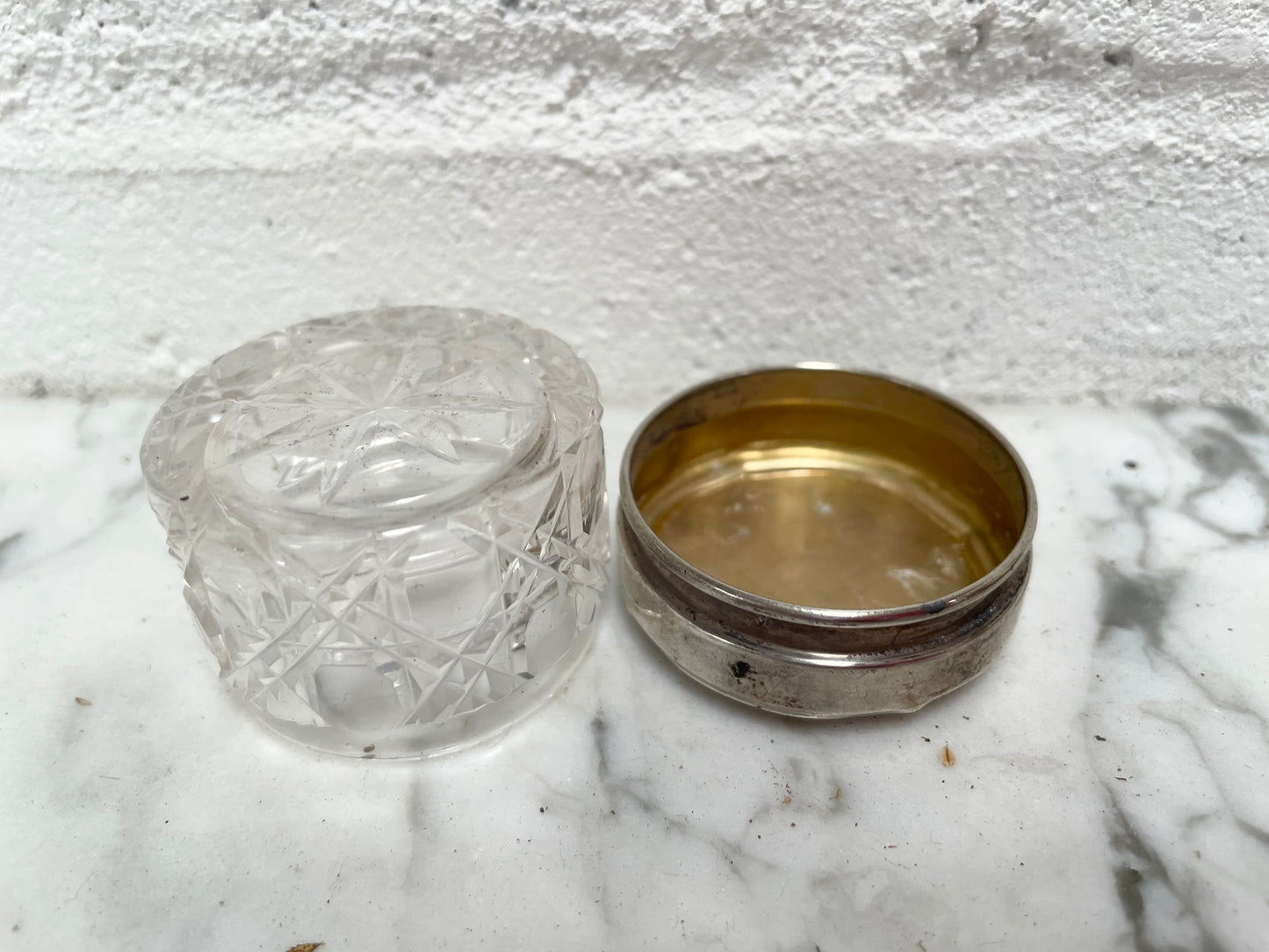 Art Deco Cut Glass Container