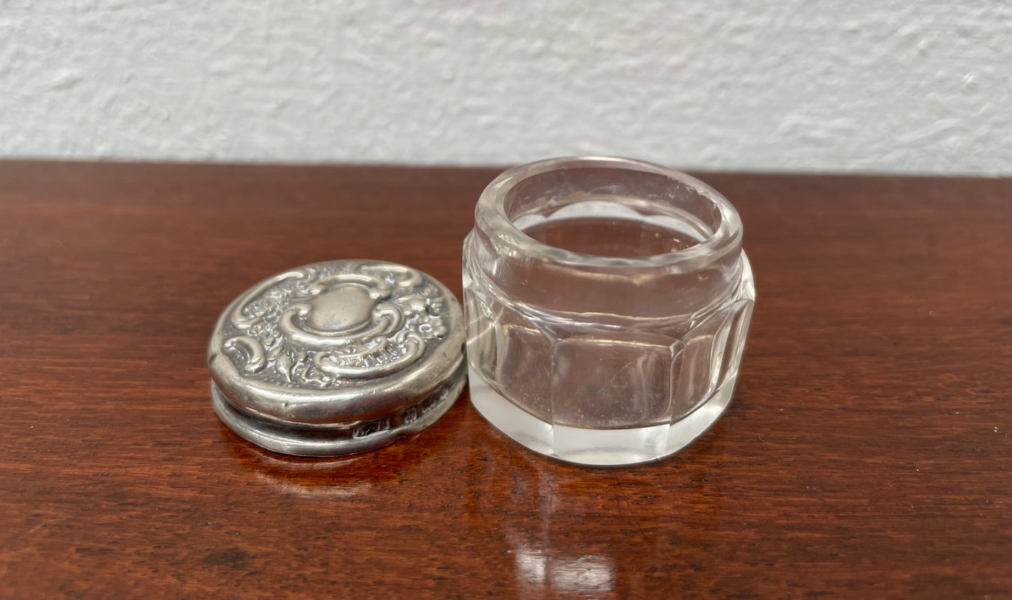 Late Victorian Silver/Glass Container