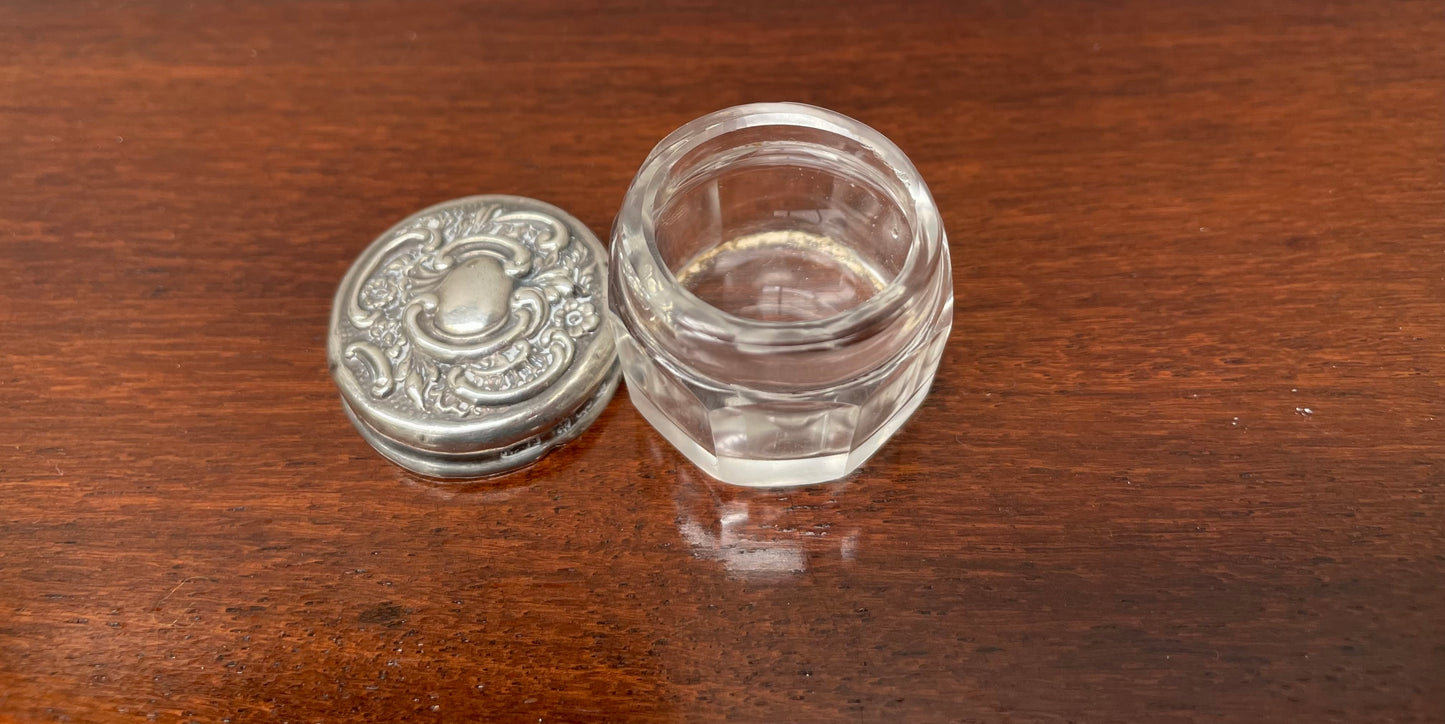 Late Victorian Silver/Glass Container