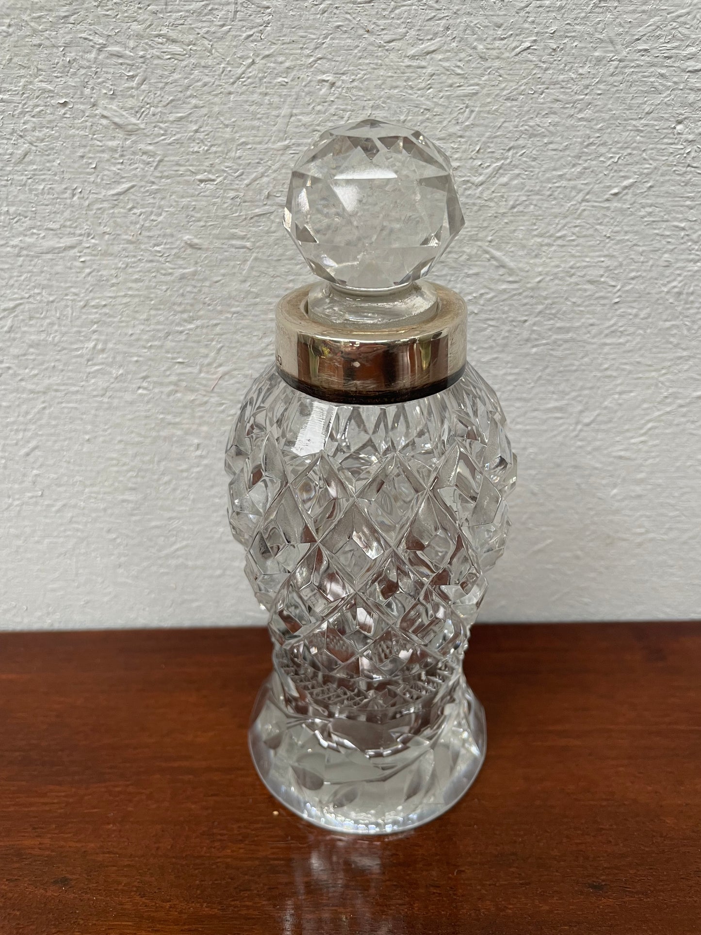 Edwardian Silver Mounted Crystal Bottle