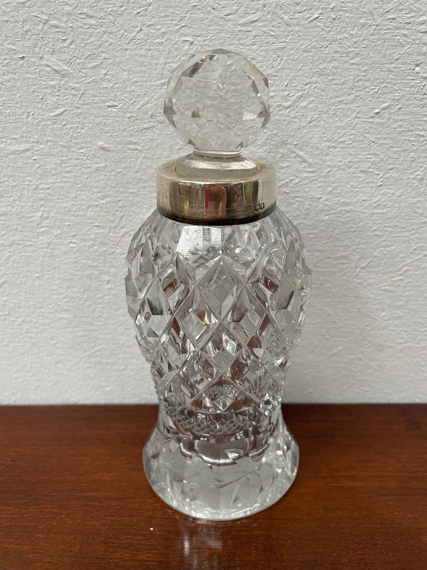 Edwardian Silver Mounted Crystal Bottle