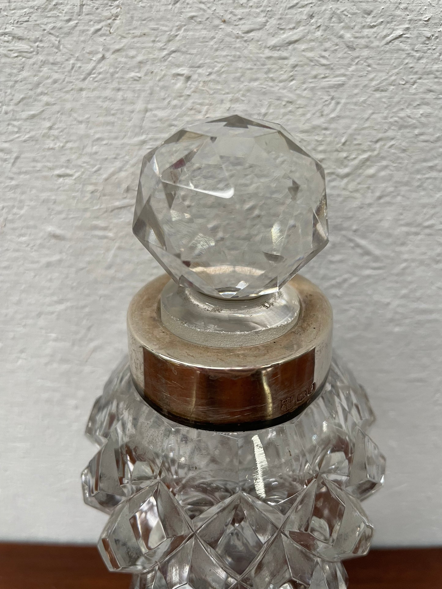 Edwardian Silver Mounted Crystal Bottle