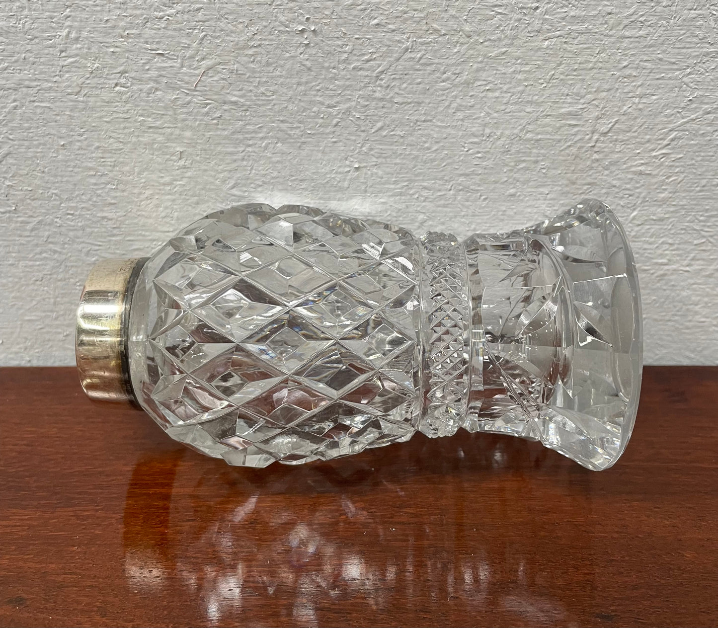 Edwardian Silver Mounted Crystal Bottle
