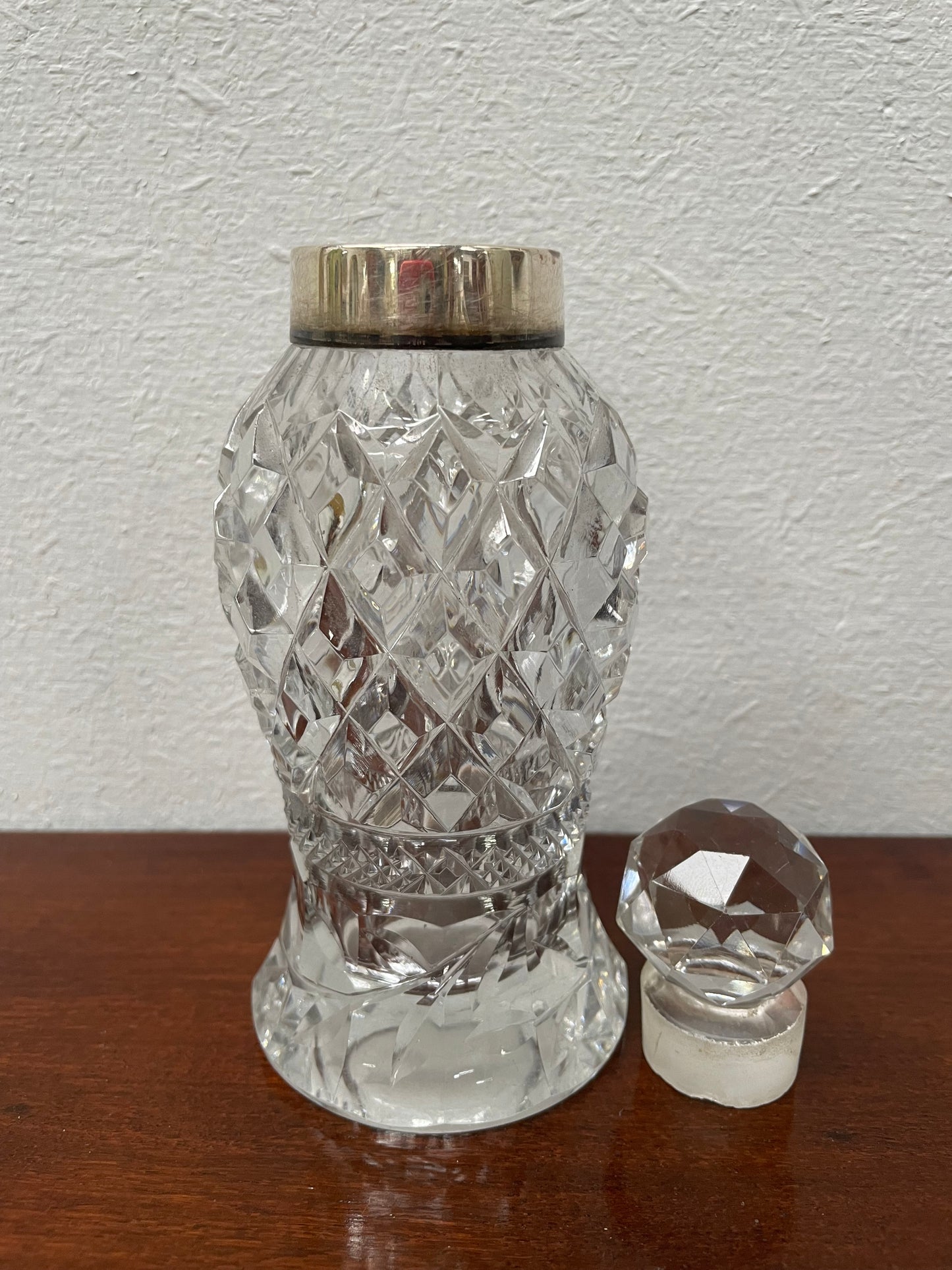 Edwardian Silver Mounted Crystal Bottle