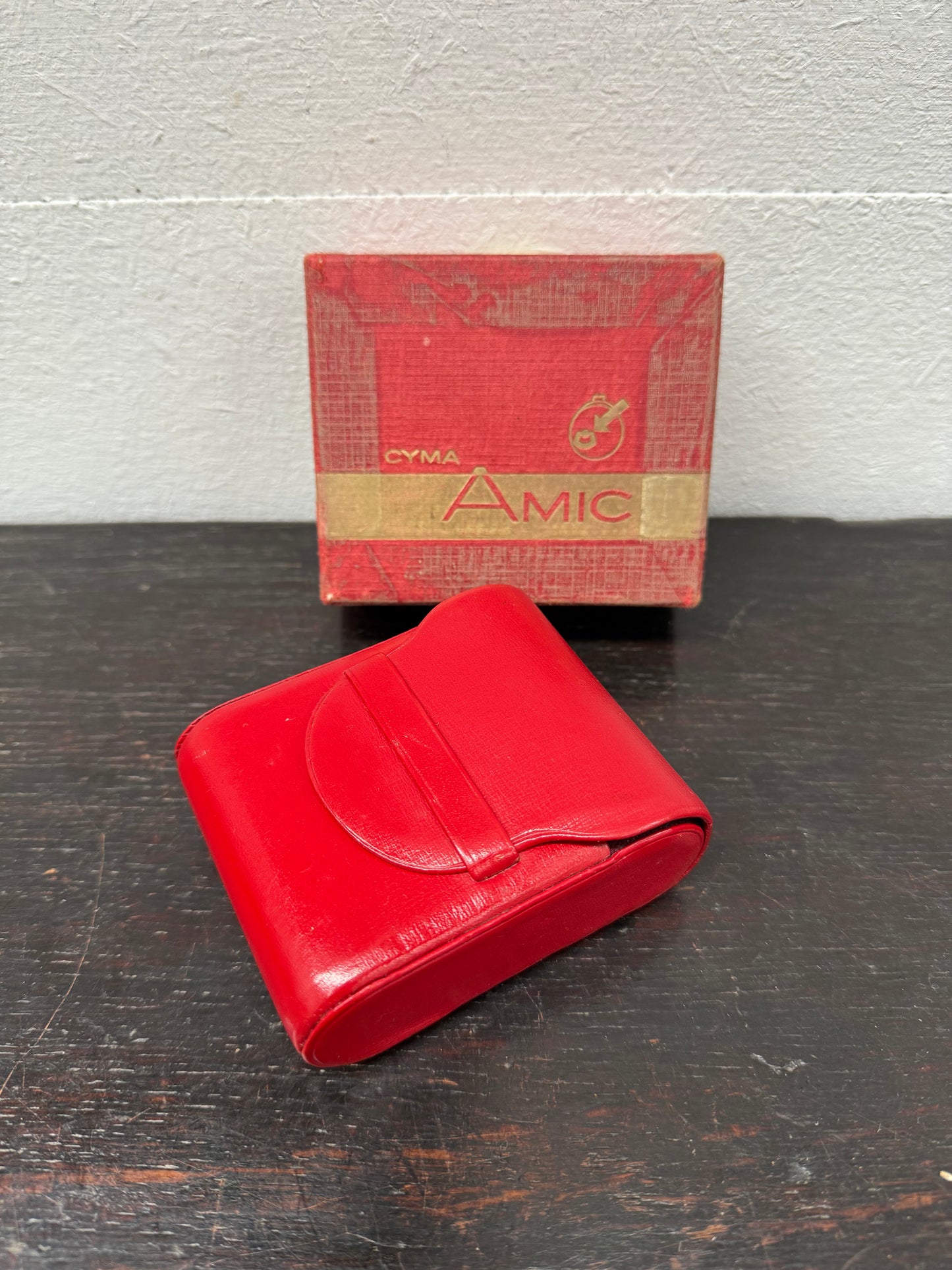 Superb Art Deco Cyma Travel Clock Original Carry Case & Box.