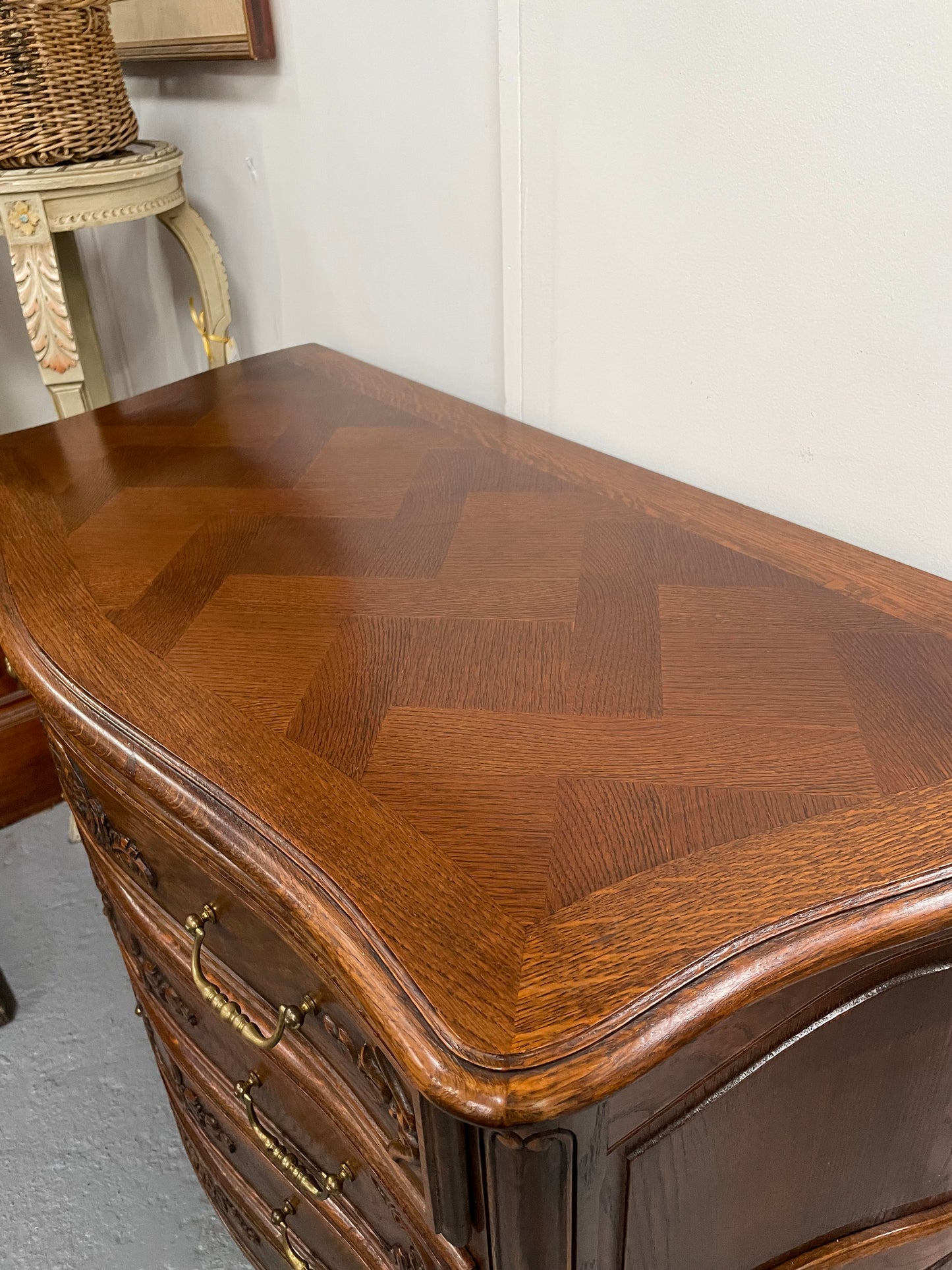 French Oak Louis XV Style Chest of Four Drawers
