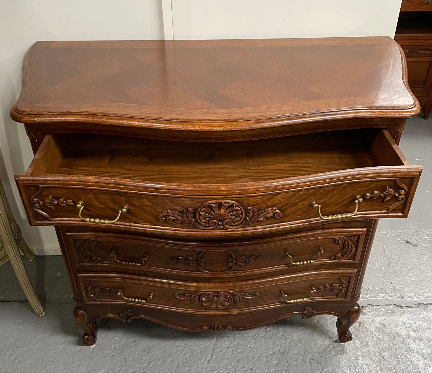 French Oak Louis XV Style Chest of Four Drawers