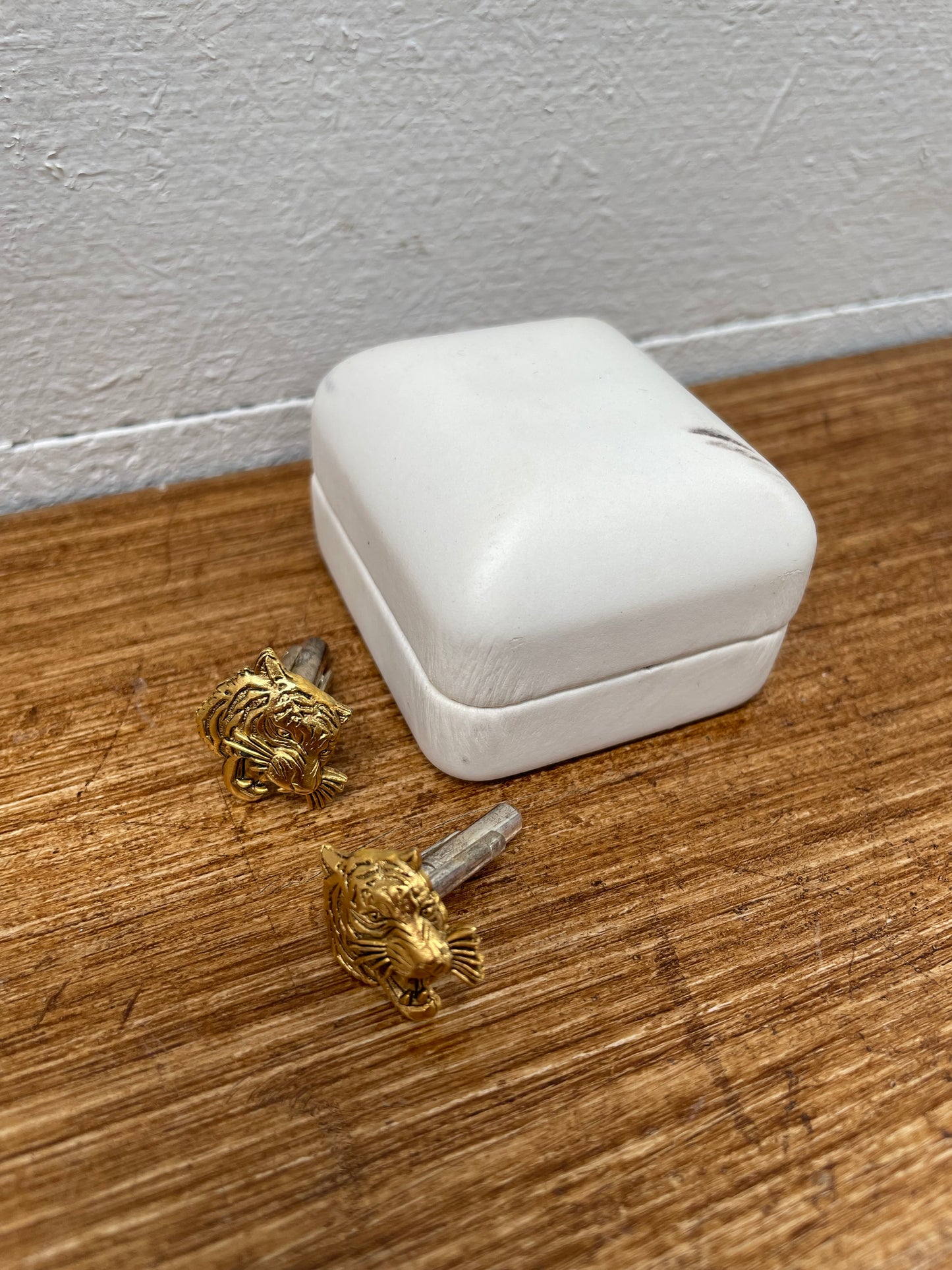 Impressive Roaring Tiger Gilt Metal Cuff Links