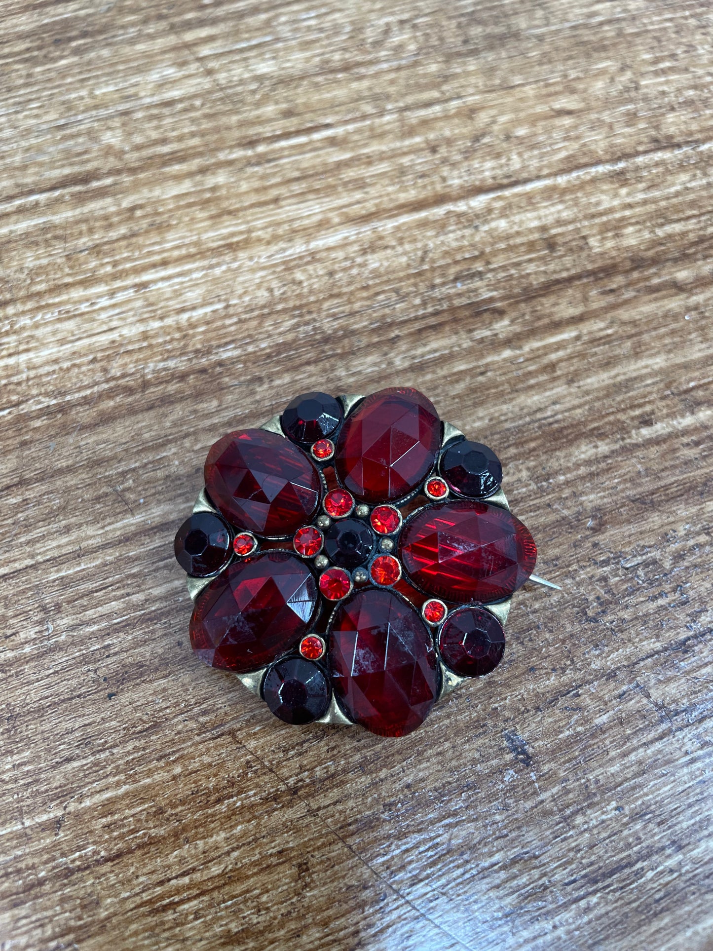 Vintage Red Stone Brooch