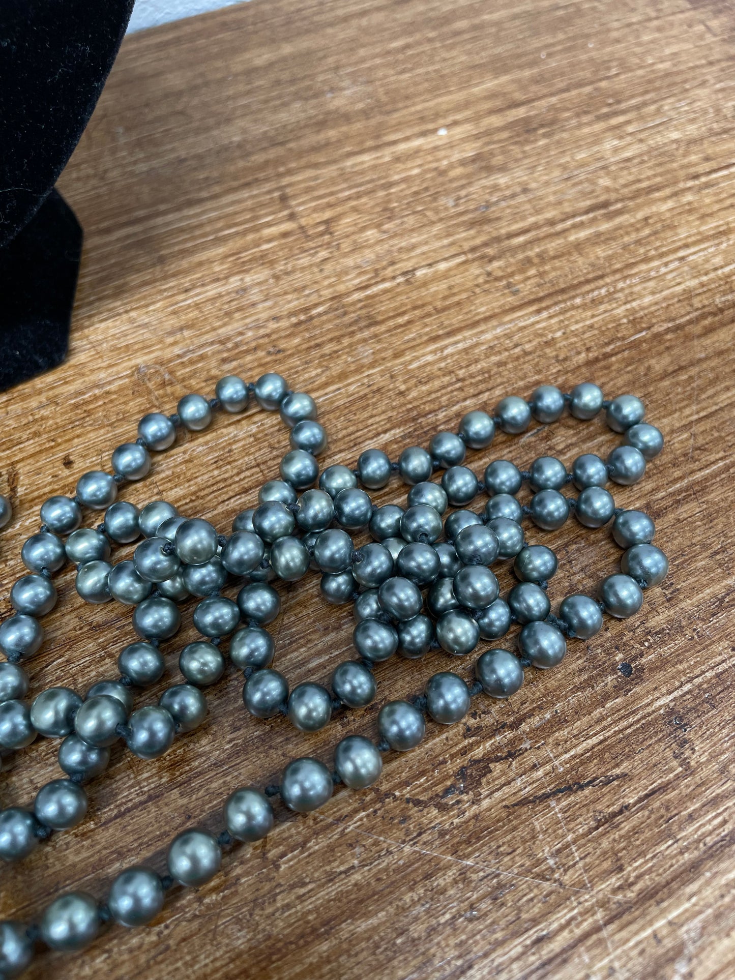 Vintage Opera Length Faux Pearl Glass Bead Necklace
