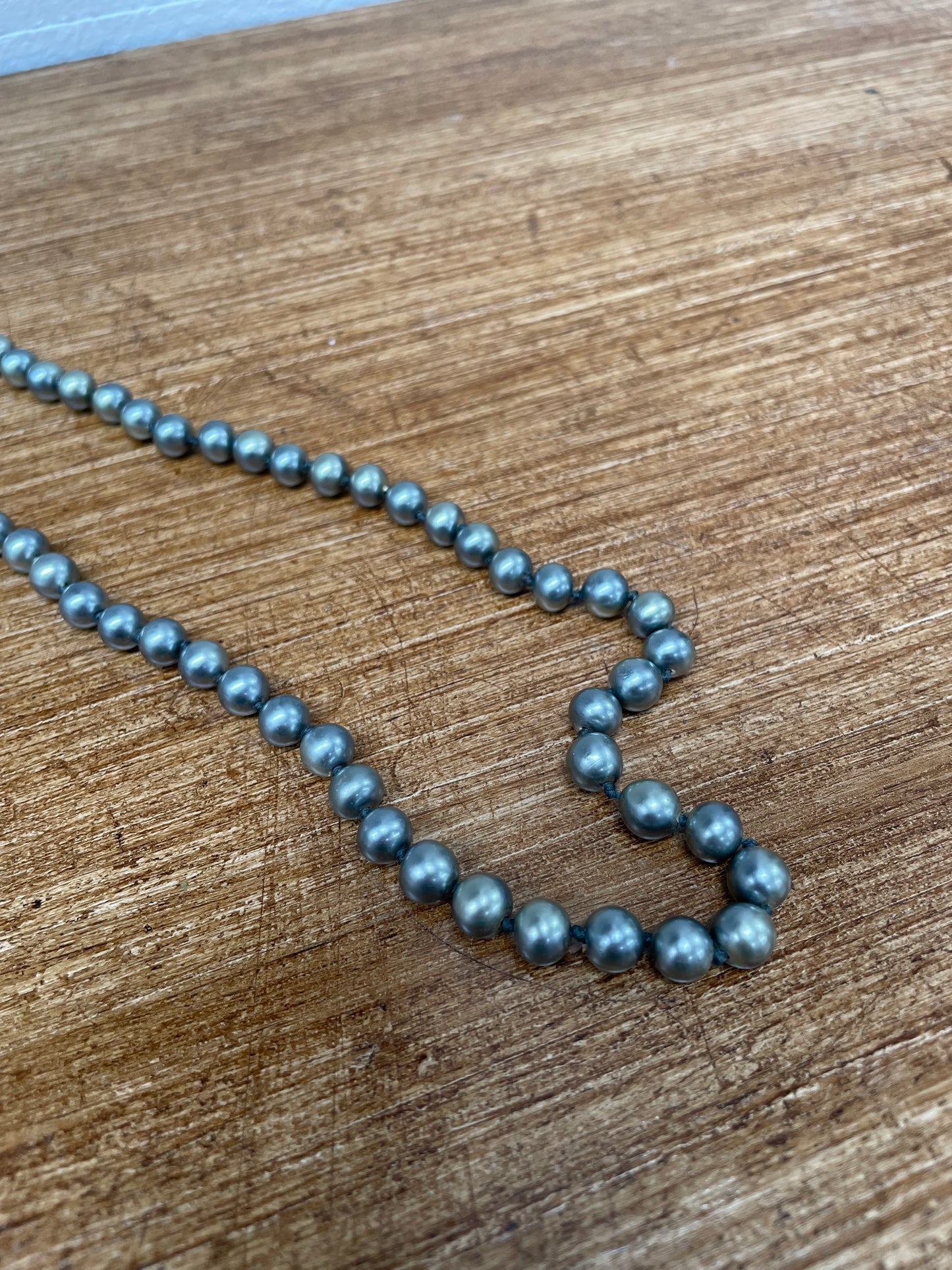 Vintage Opera Length Faux Pearl Glass Bead Necklace