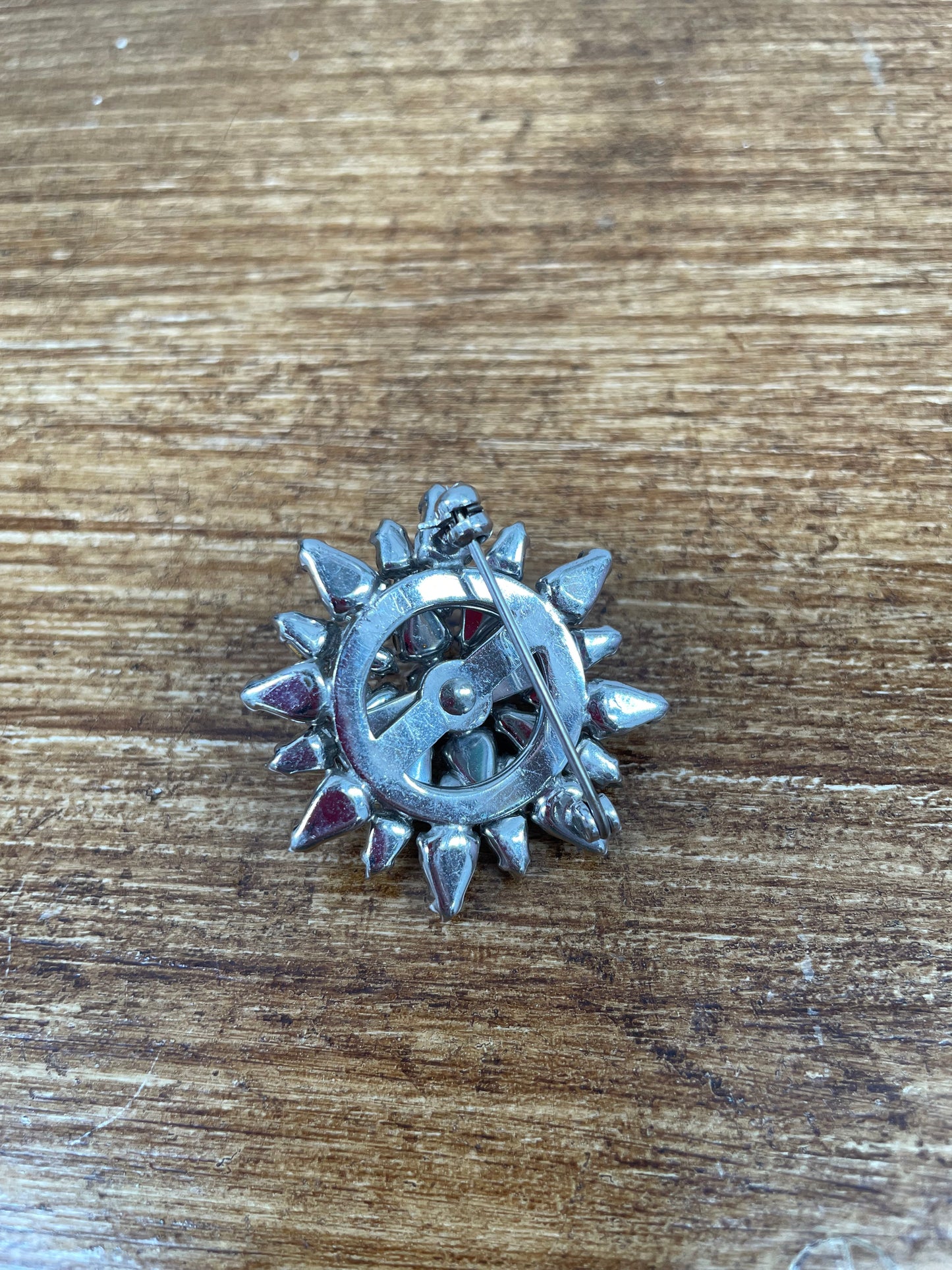 Vintage Art Deco Style Snowflake Rhinestone Brooch
