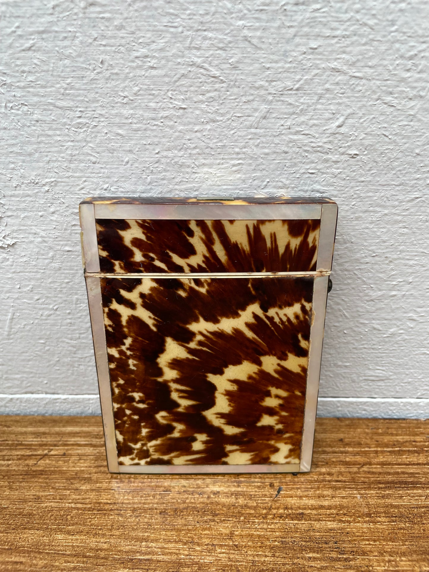 Antique Tortoiseshell & Mother Of Pearl Card Case