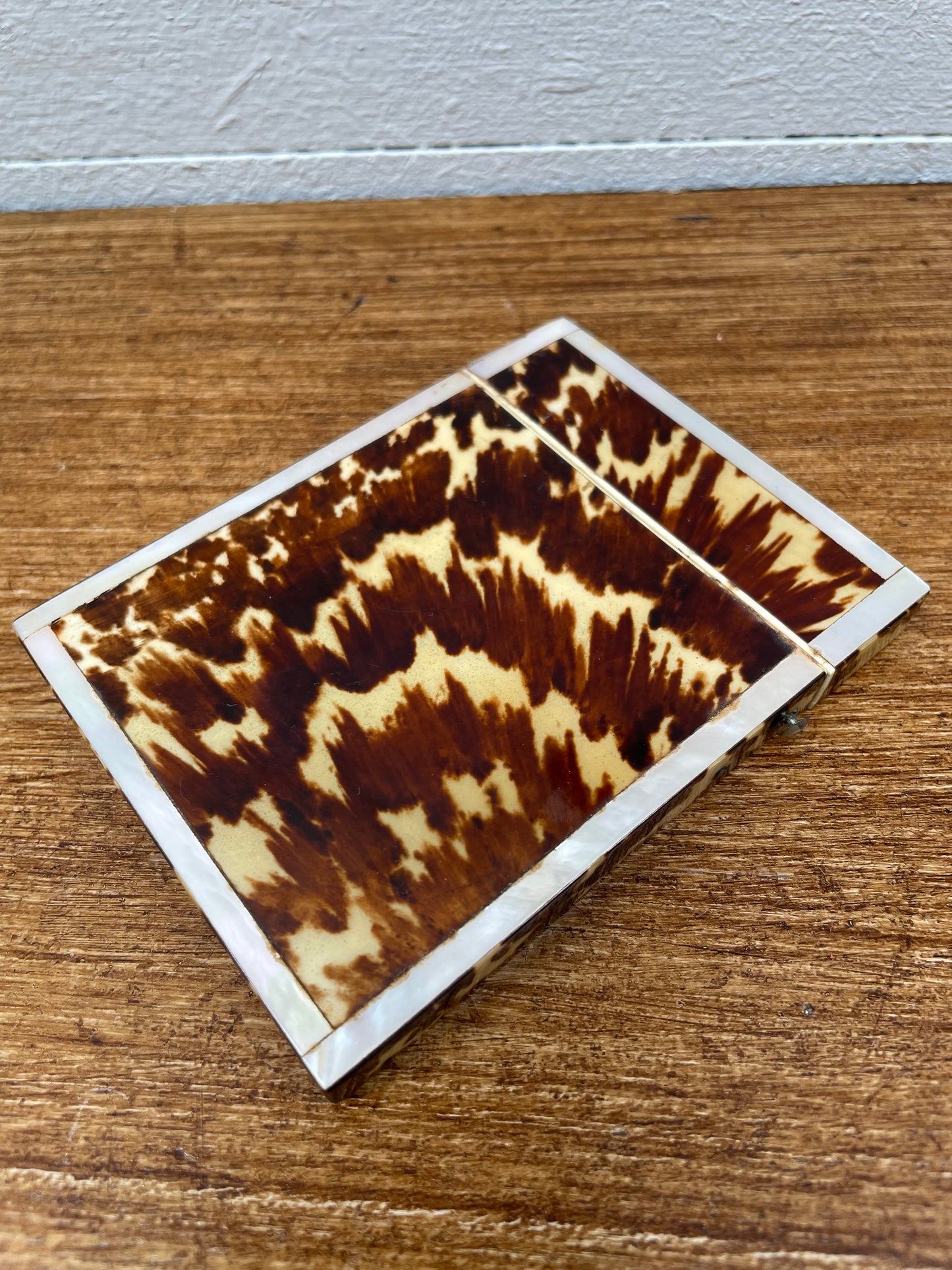 Antique Tortoiseshell & Mother Of Pearl Card Case
