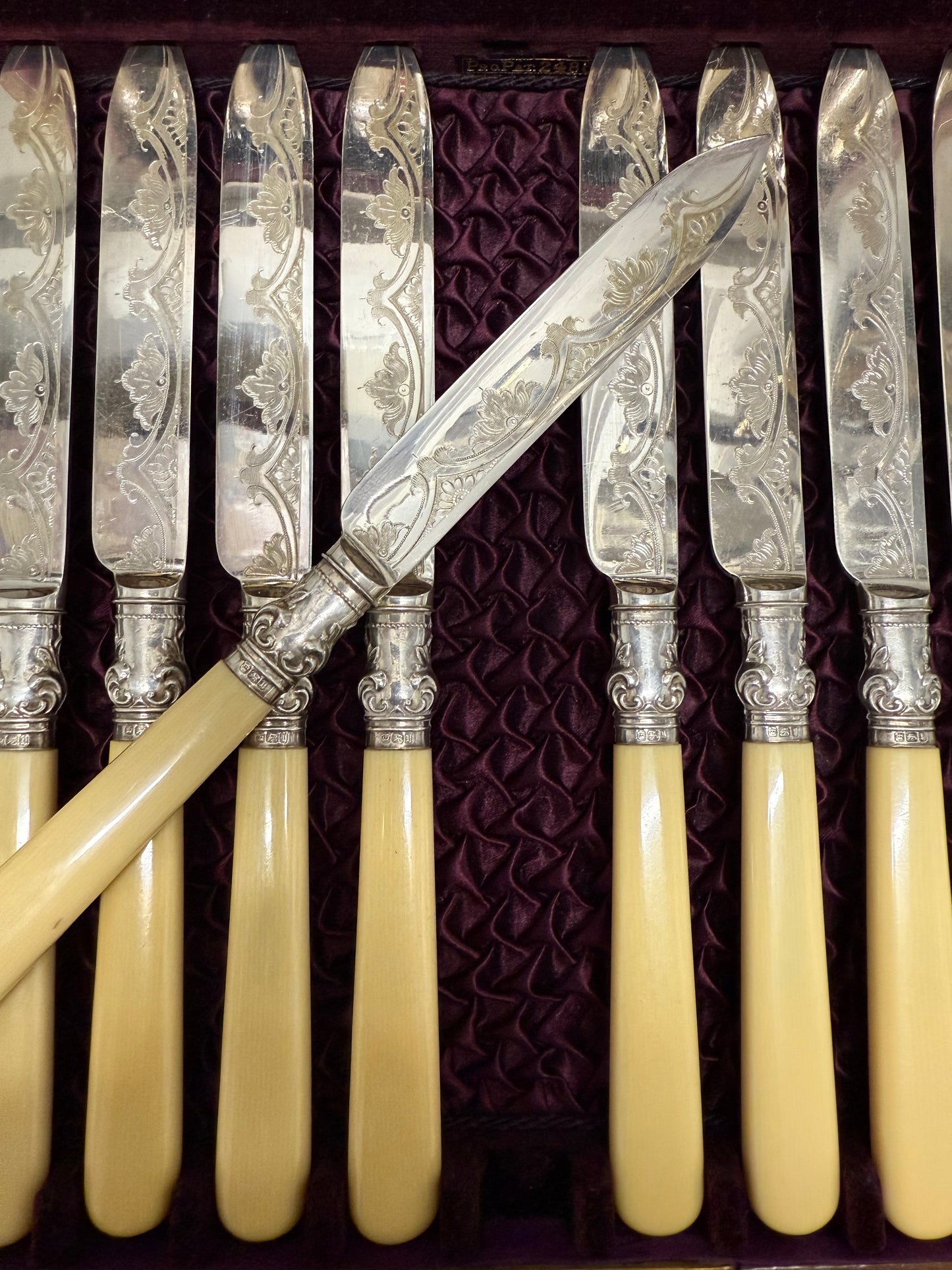 Victorian Boxed Fruit Knife and Forks