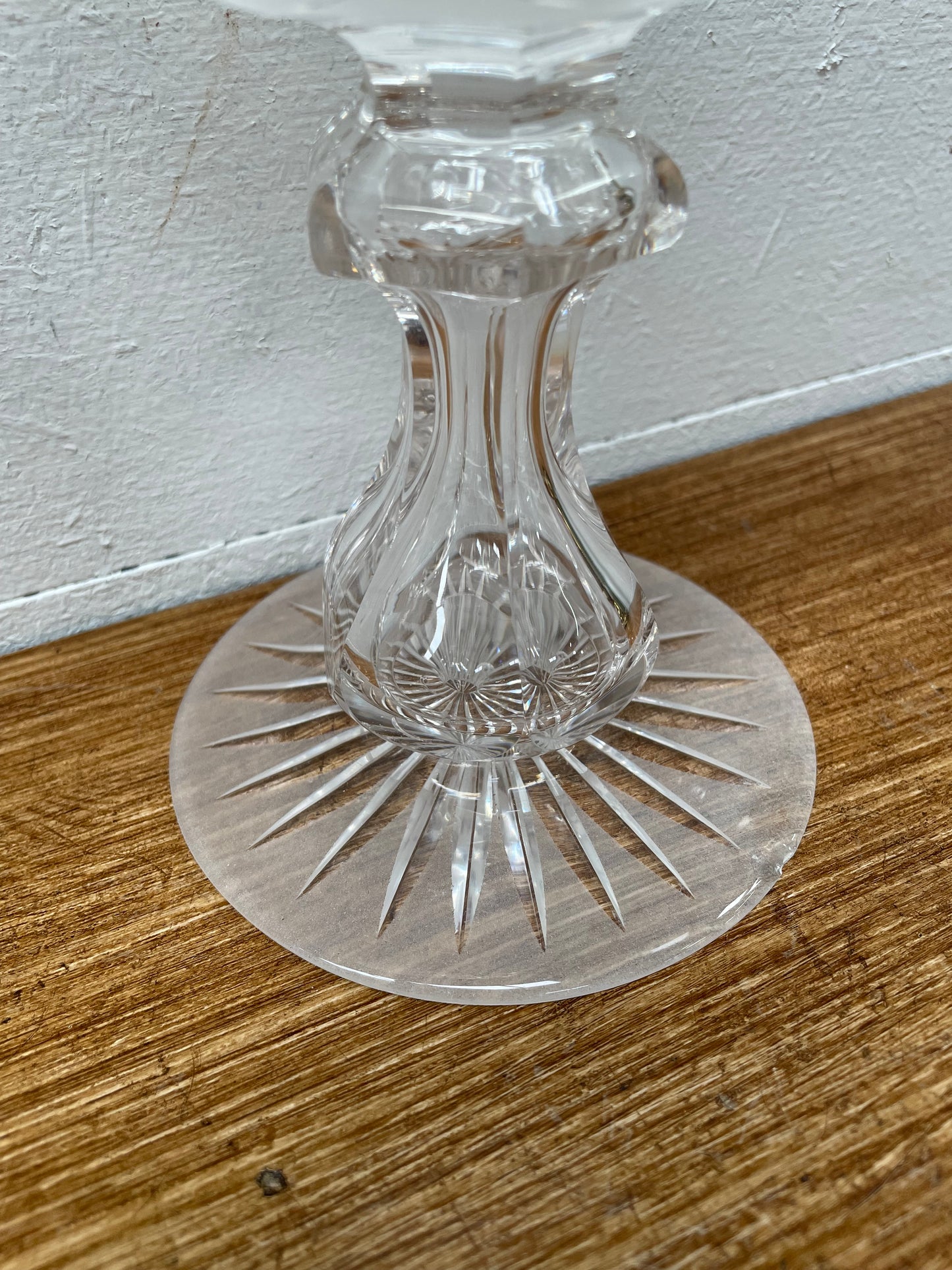 Early Victorian Glass Acid Etched & Star Cut Goblet